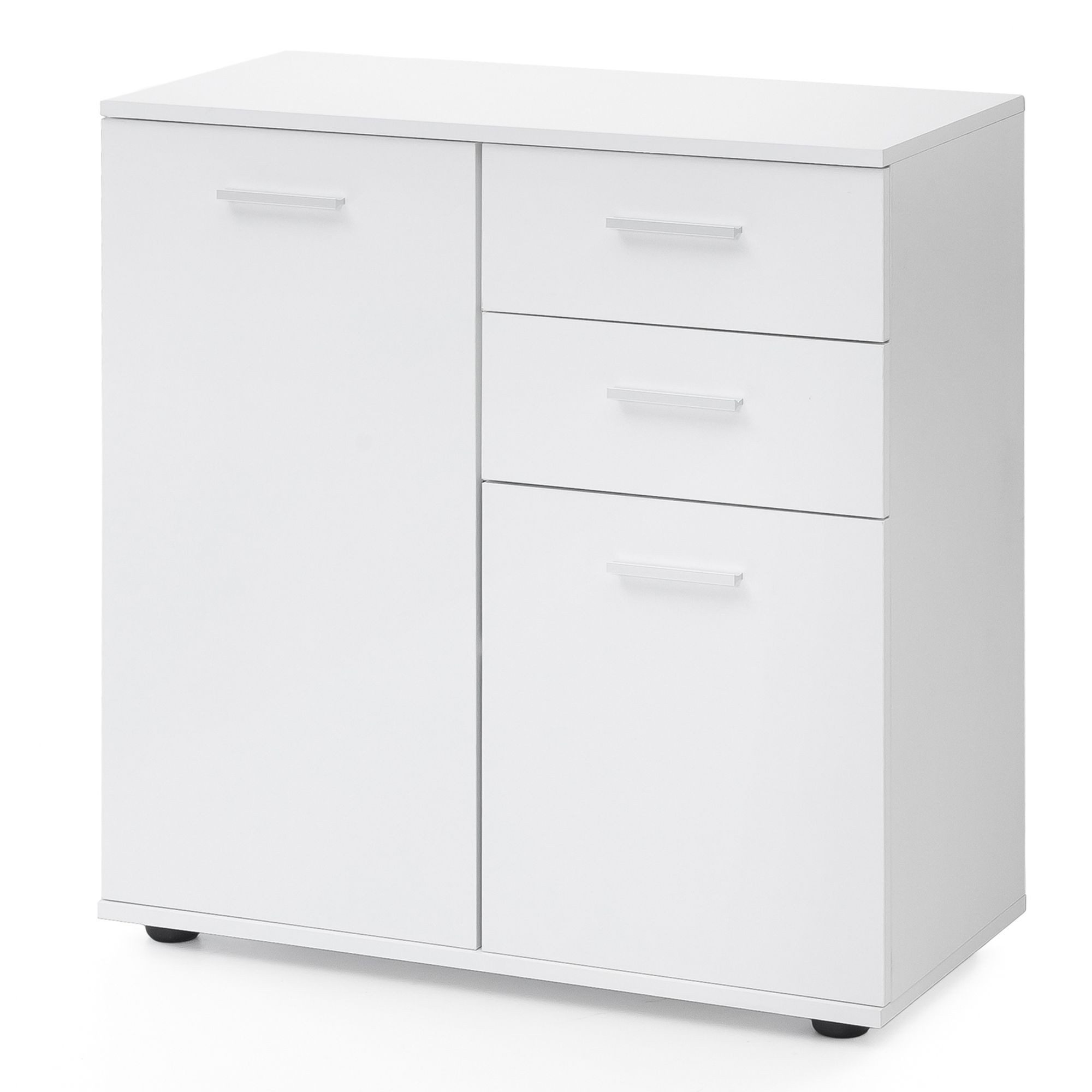 FINEBUY Sideboard SuVa11838_1 70 cm Weiß mit 2 Türen & 2 Schubladen Kommode günstig online kaufen