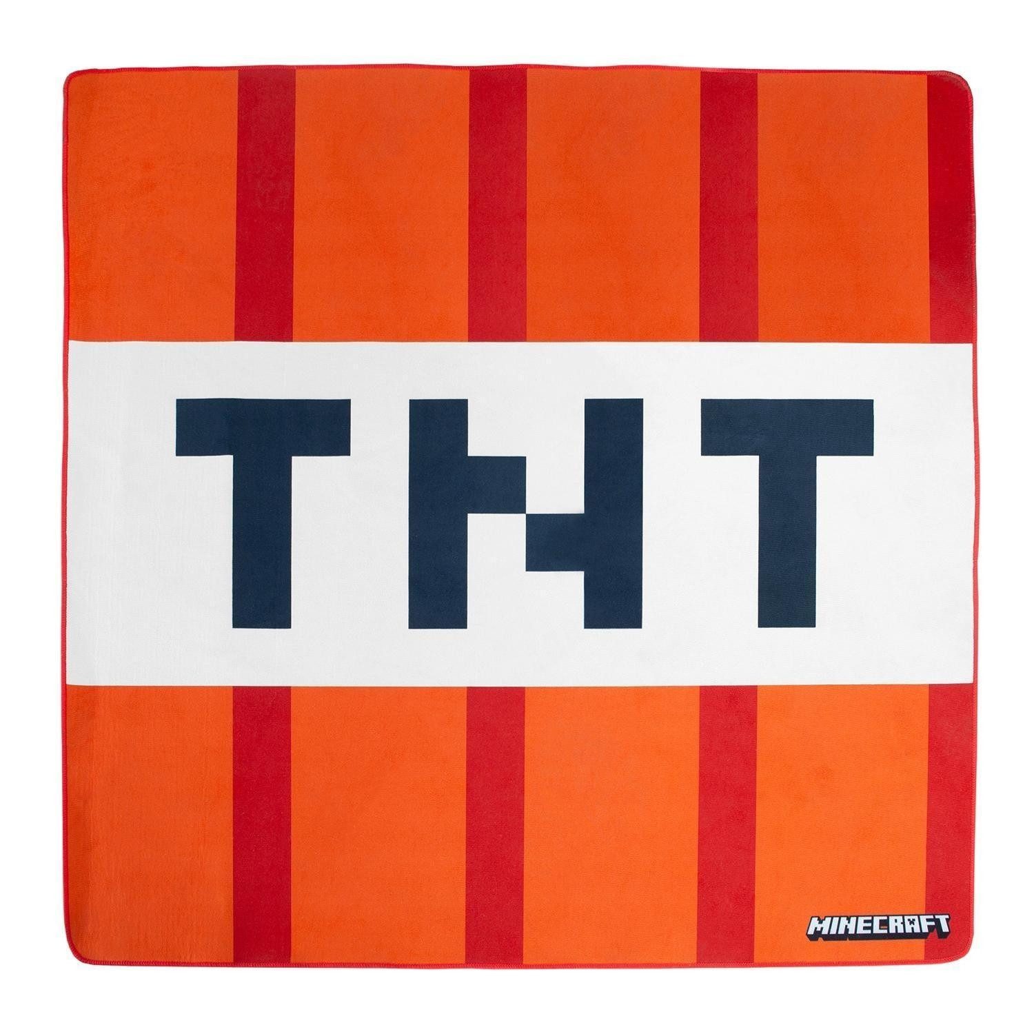 Kinderteppich MINECRAFT, 120 x 120 cm, Rot, Weiß, quadratisch, Polyester