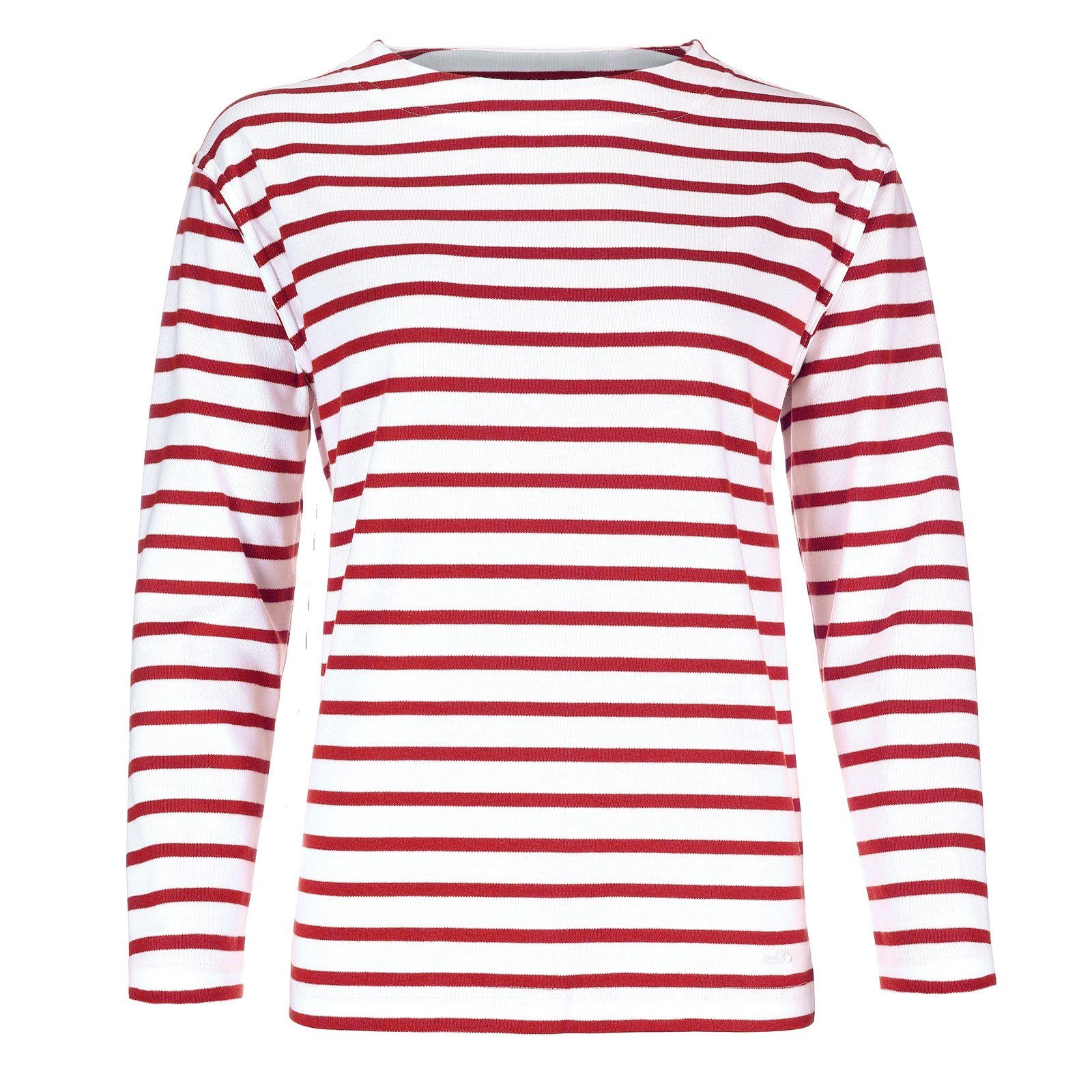 Damen Langarmshirt Ringelmuster Rot-Schwarz - Lockeres Karneval Oberteil Gestreift Rundhals