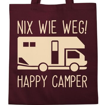 Shirtracer Umhängetasche Nix wie weg - Happy Camper, Sommerurlaub Tasche