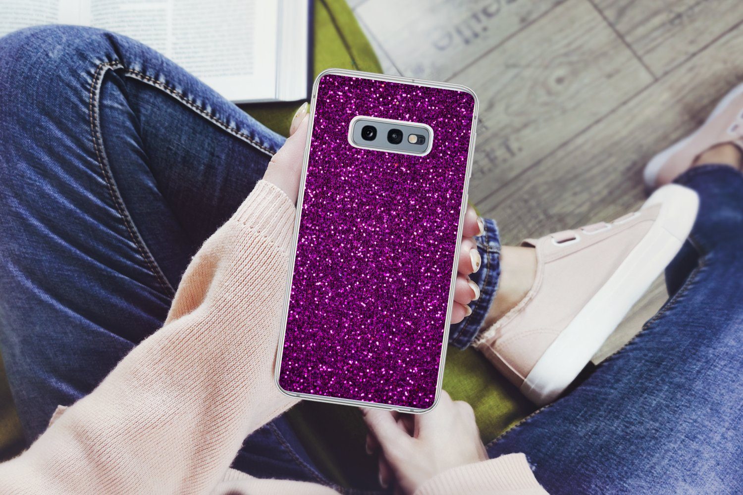 MuchoWow Handyhülle für Samsung Galaxy S10e Lila - Rosa - Muster - Abstrakt, Phone Case, Silikon, Schutzhülle Dünn