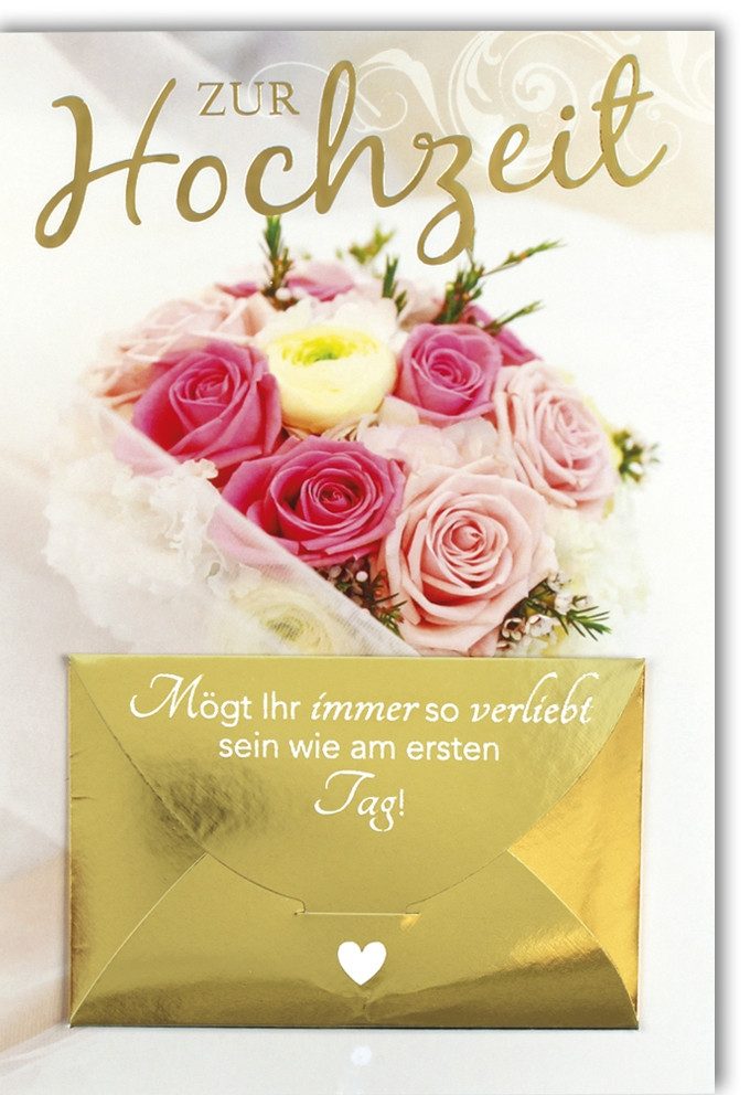 Grußkarten Hochzeit – Geldkarte - Glückwunschkarte im Format 11,5 x 17 cm mit Ums