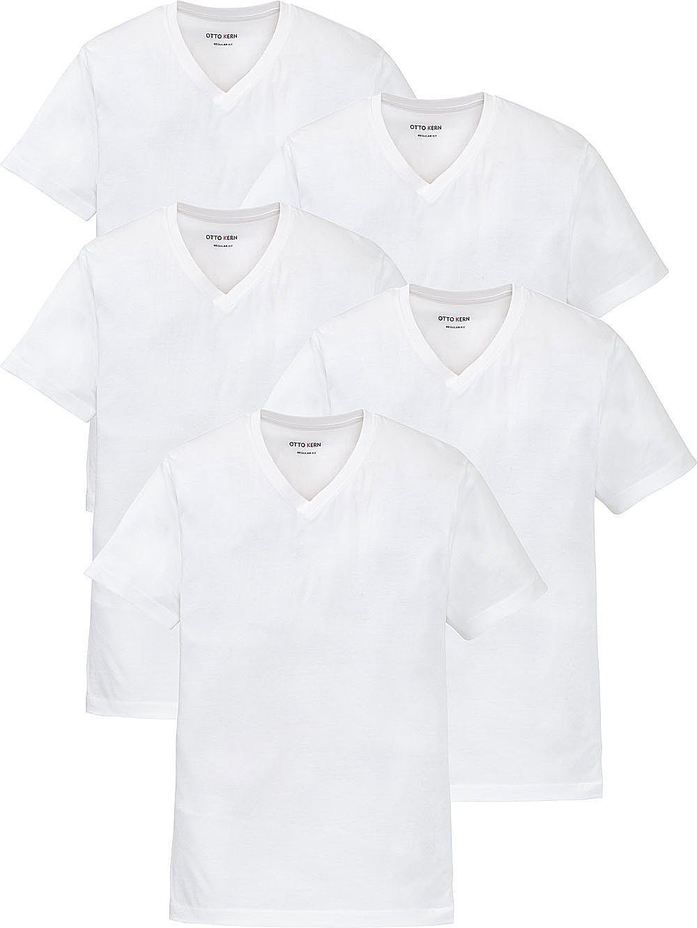 Otto Kern T-Shirt (5er-Pack) Kurzarmshirt aus hochwertiger, reiner Baumwolle