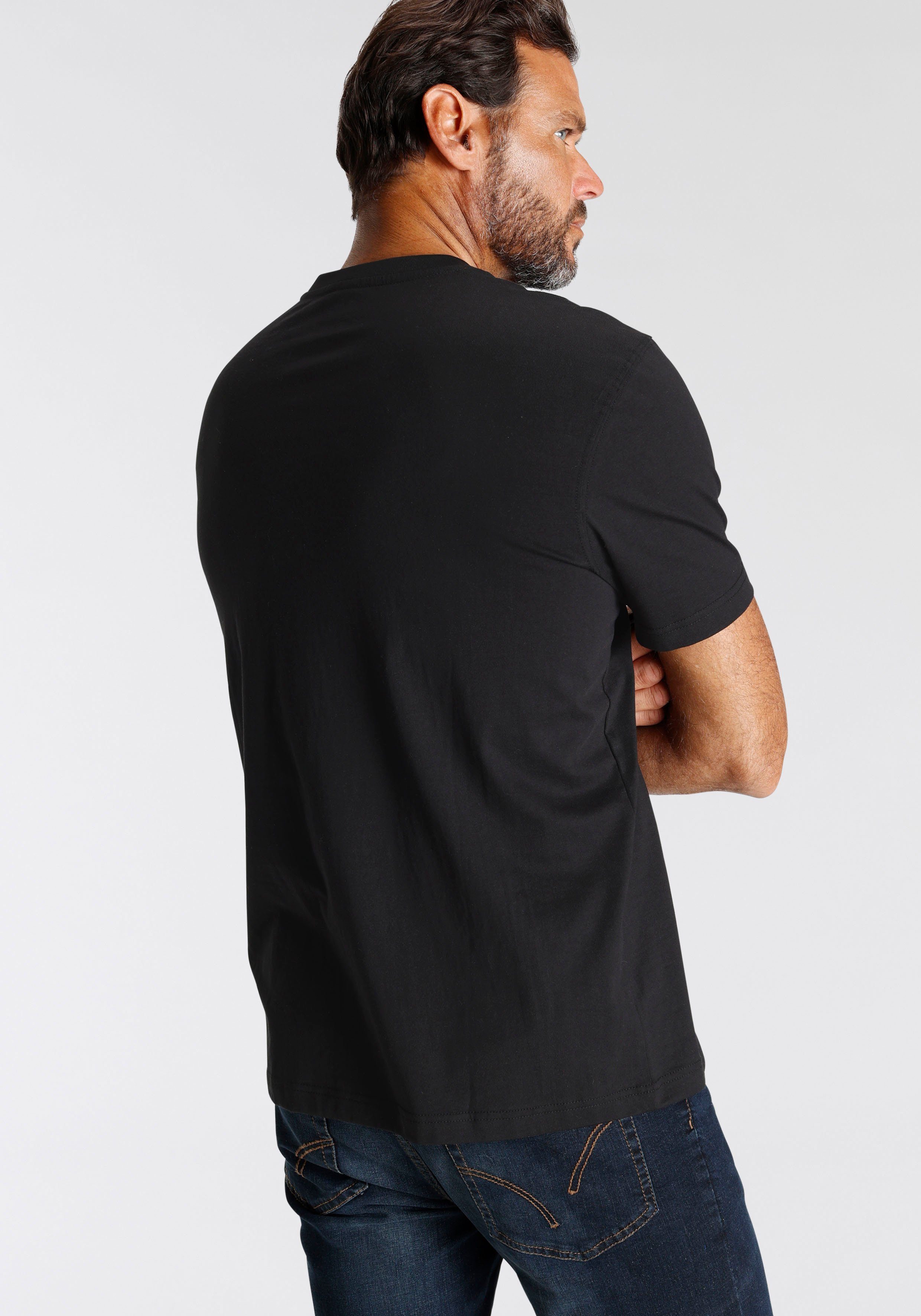 Man's World T-Shirt Kurzarm, mit Print, Rundhals, aus Baumwolle, auch in großen Größen – Bild 3 von 5