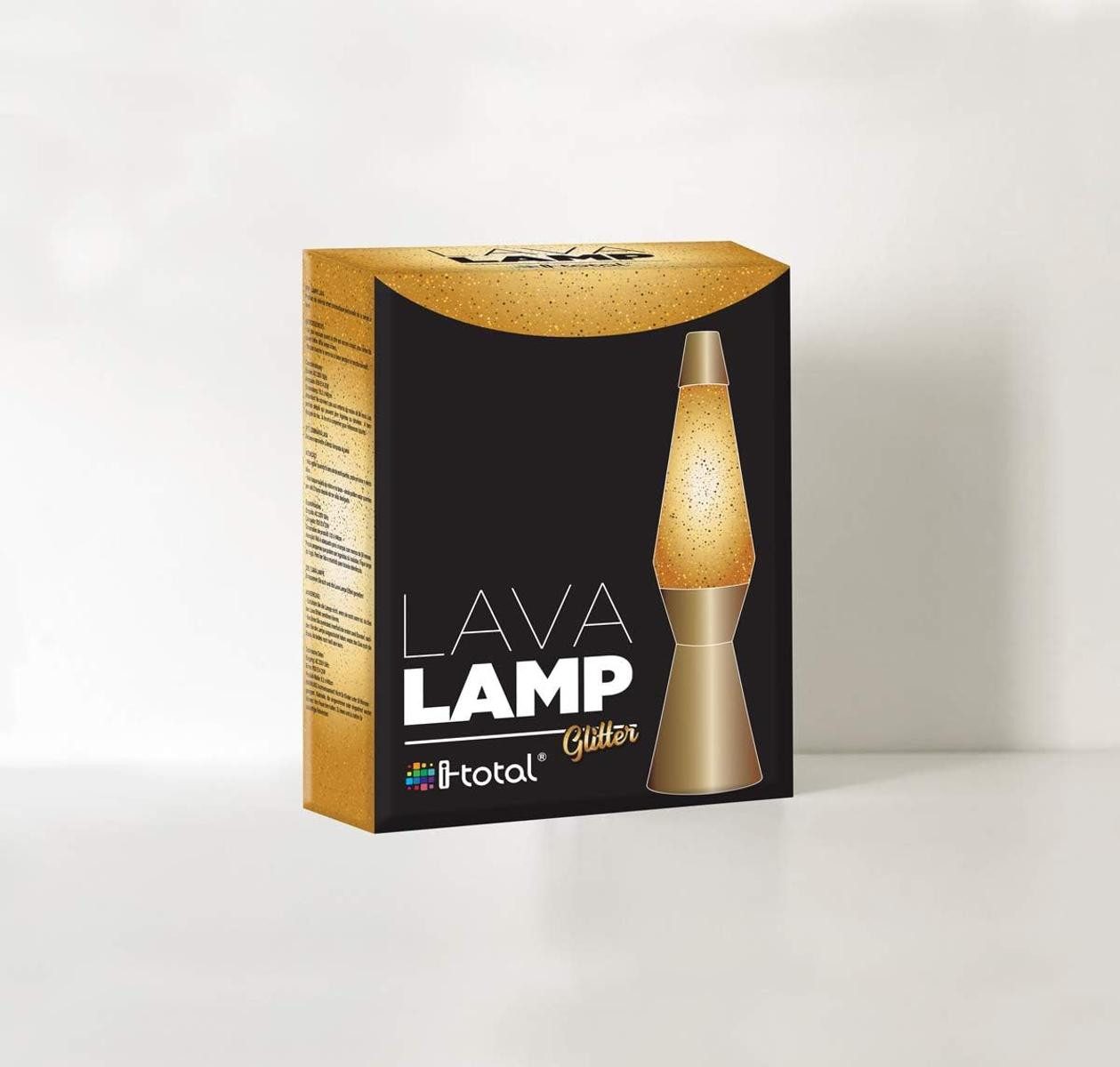 I-TOTAL Lavalampe I-TOTAL® Lavalampe Magie Einzigartiges für Ihr Zuhause Gold Glitzer