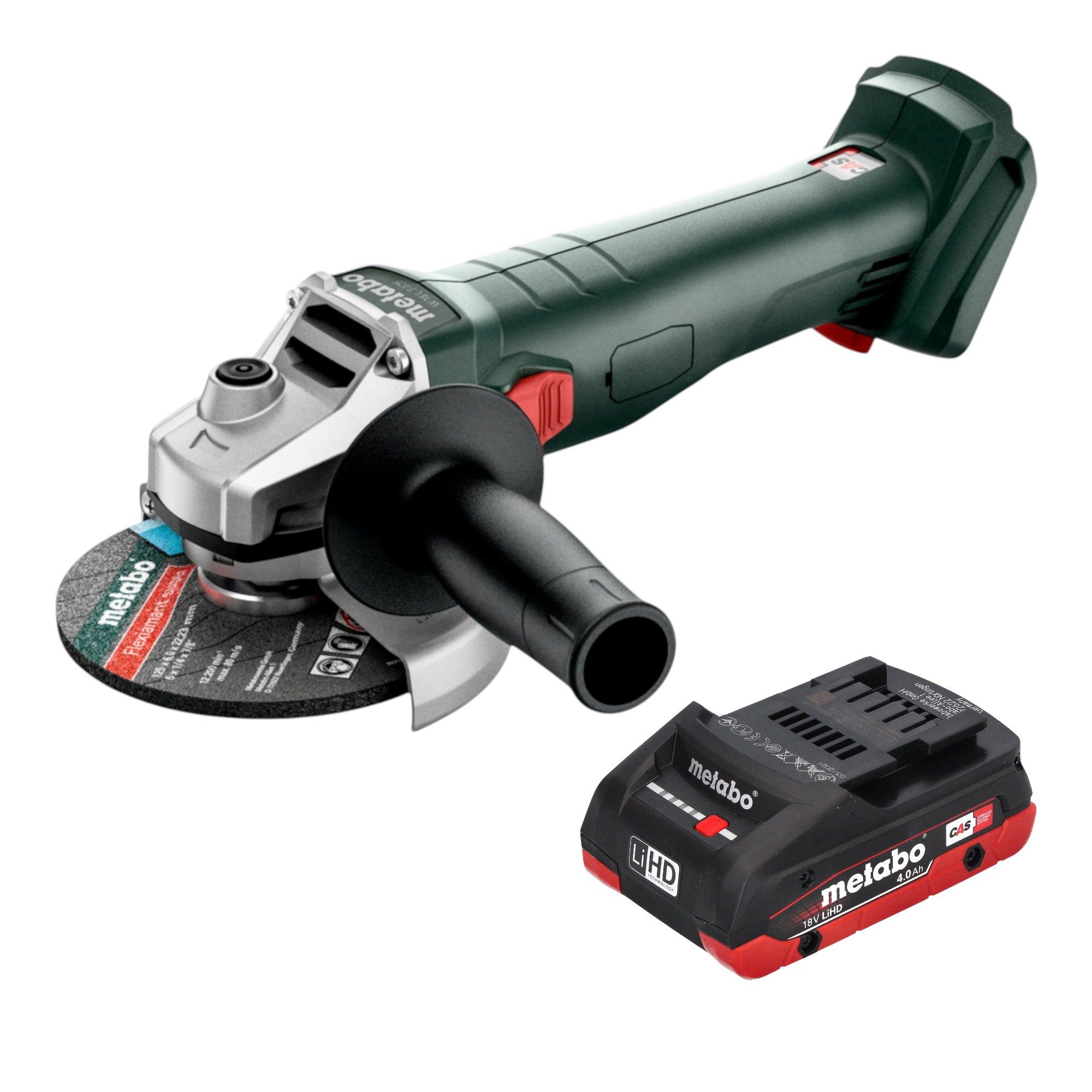 metabo Akku-Winkelschleifer W 18 7-125 18 V 125 mm + 1x LiHD Akku 4,0 Ah - ohne Ladegerät