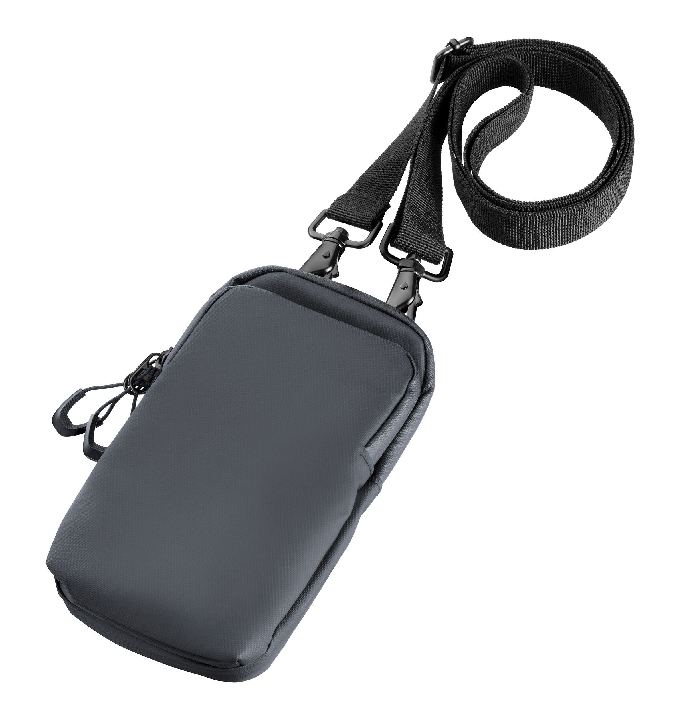 TROIKA Handytasche zum umhängen BLUE CYCLE SMARTBAG aus recyceltem Meeresplastik, Smartphone Umhängetasche mit Kartenfach, verstellbarer Gurt, Karabiner
