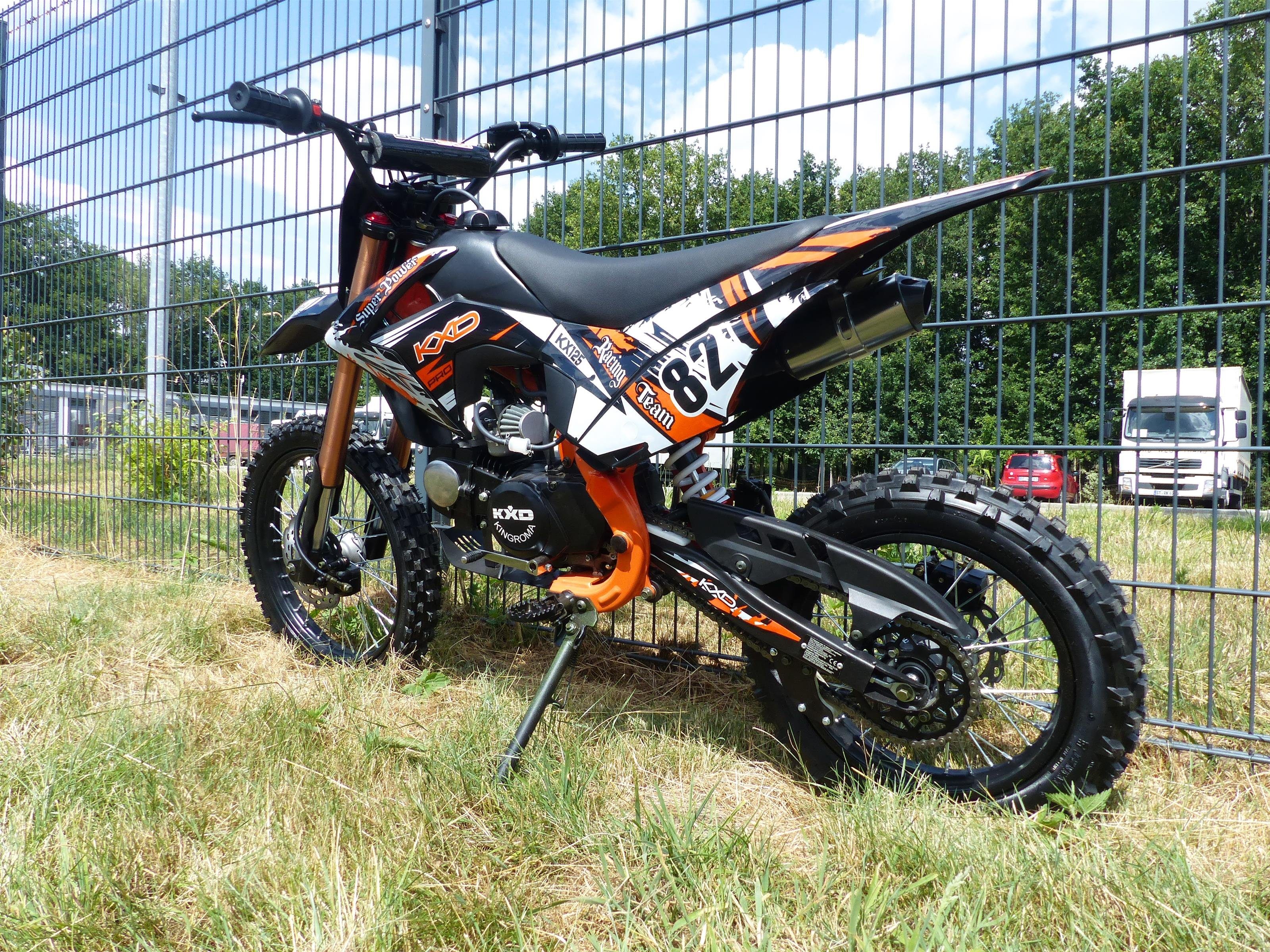 RV-Parts Dirt-Bike 125ccm Dirtbike Cross Bike Pocketbike KXD 609 4 Takt 4 Gang Manuel, 4 Gang