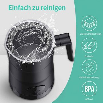 Welikera Milchaufschäumer Vollautomatischer Milchaufschäumer,Schäumer,4 Funktionen, max. 590 ml