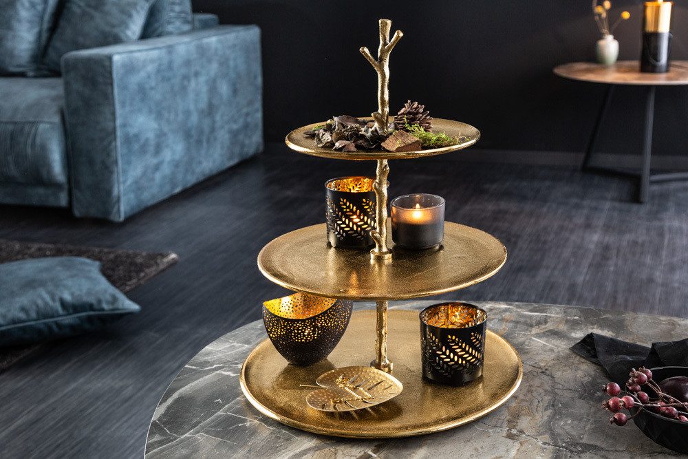 riess-ambiente Dekoetagere ABSTRACT 50cm gold (Einzelartikel, 1 St), Esszimmer · Metall · für Alles · 3 Etagen