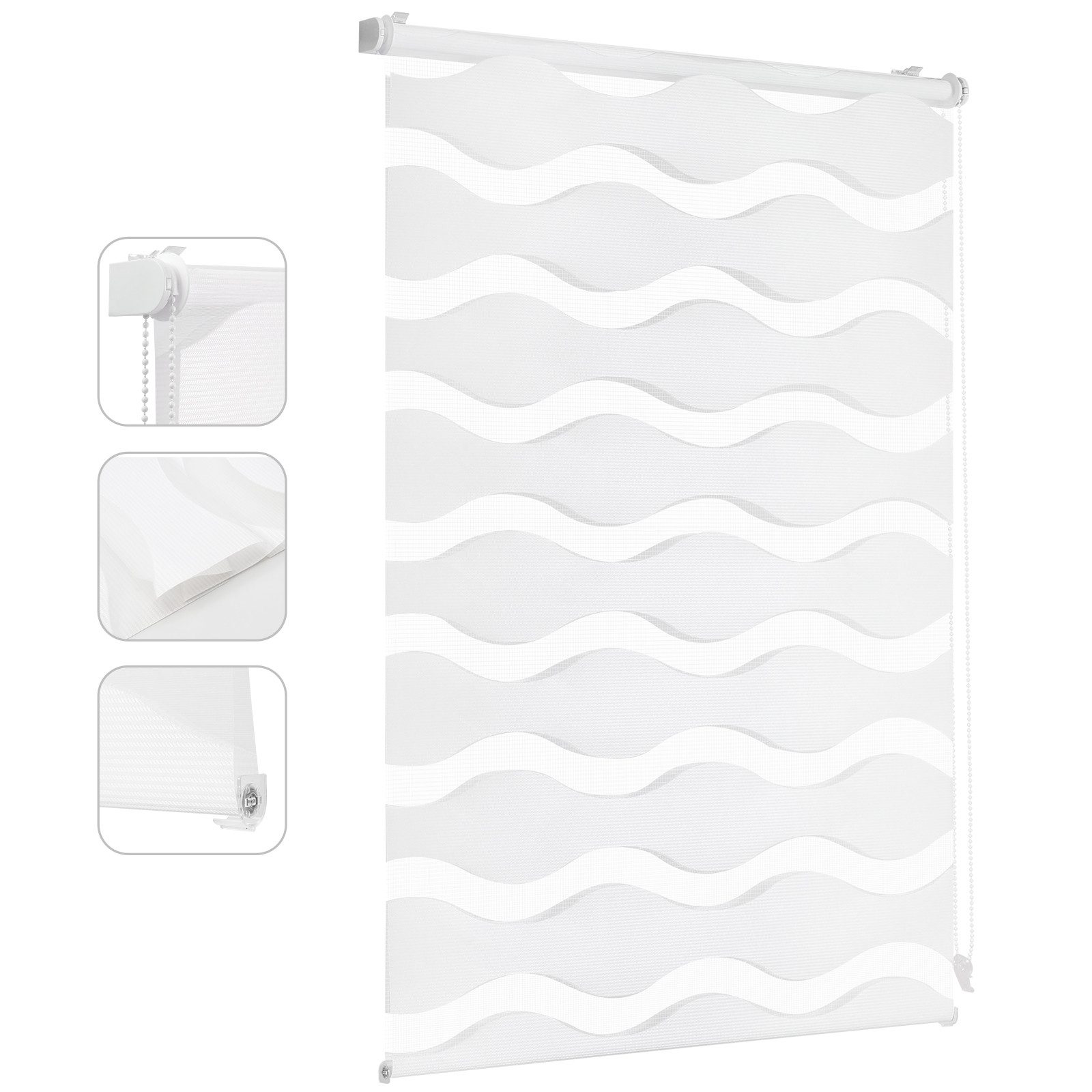 Doppelrollo Doppelrollo Wellen Duo-Rollo Klemmfix ohne Bohren Doppelrollo Welle