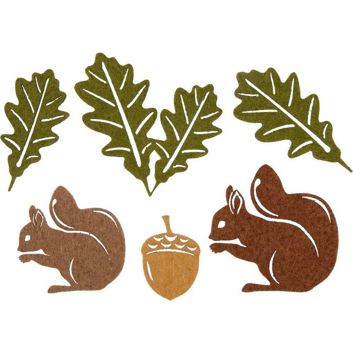 HALBACH Streudeko Eichhörnchen und Blätter Stevie 6 Stück