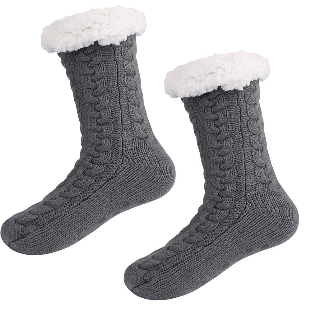 Kuschelsocken Grau Socken Juoungle Thermosocken Weihnachtssocken Thermosocken Dicke