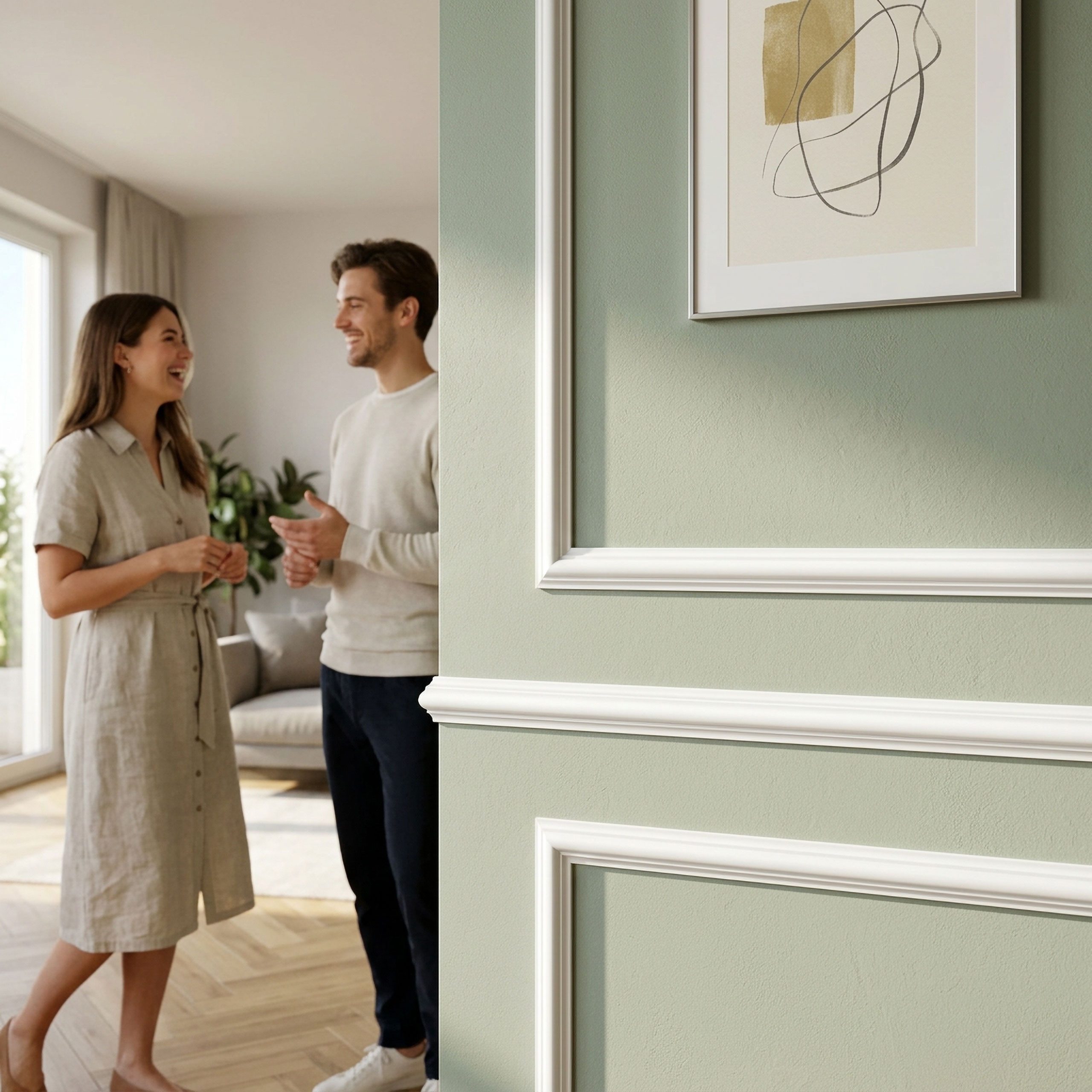 Quest Stuckleiste Zierleiste Wand PS 40 x 20 mm, überstreichbar, Verklebt, Polystyrol (PS) 40 x 20 mm, 1-St., englische Wandvertäfelung, 200 cm, weiß – Bild 4 von 5