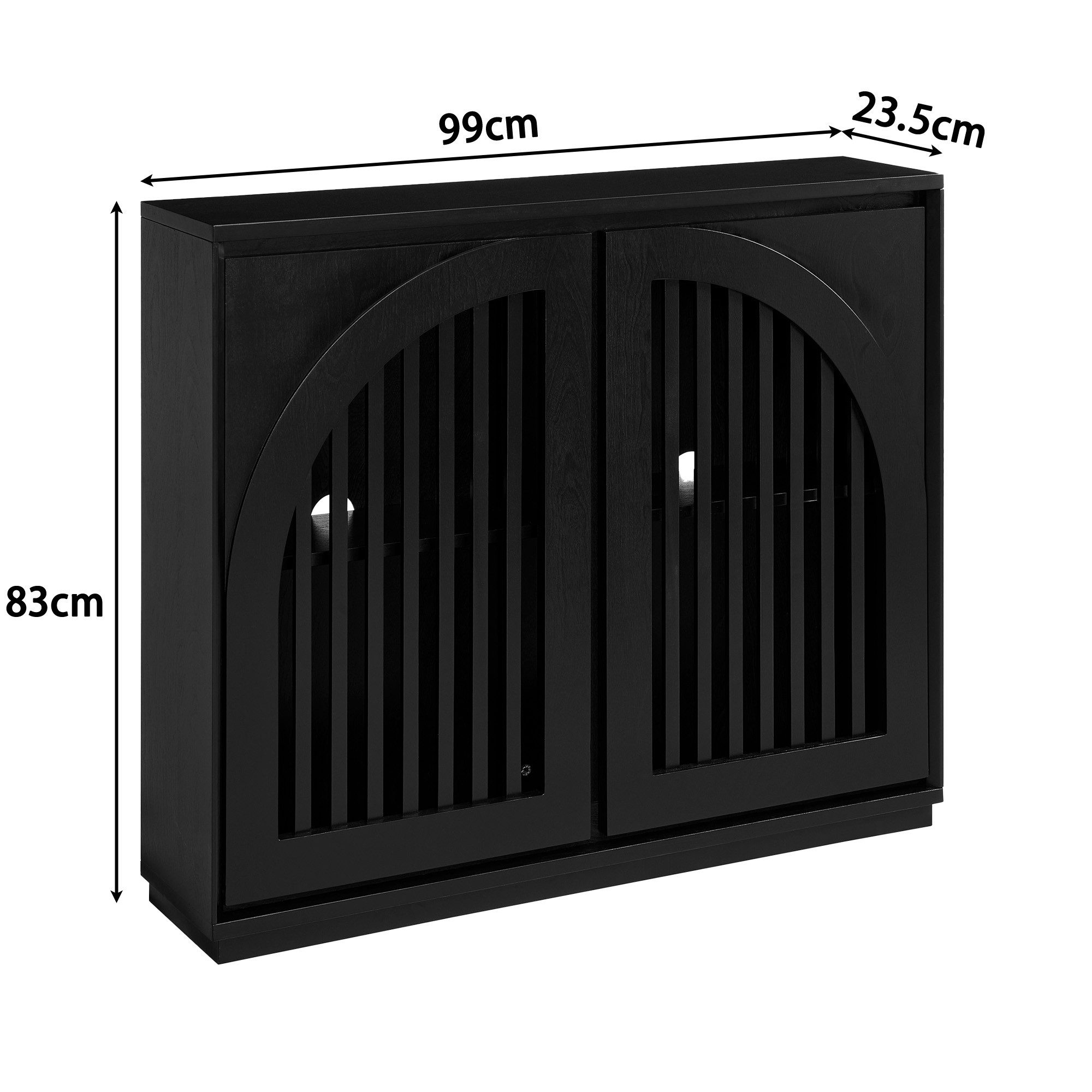 Celya Sideboard Buffetschrank mit geriffelten Fronten und Stauraum (Schmaler Beistellschrank für Wohnzimmer, Flur, Diele, Küche)