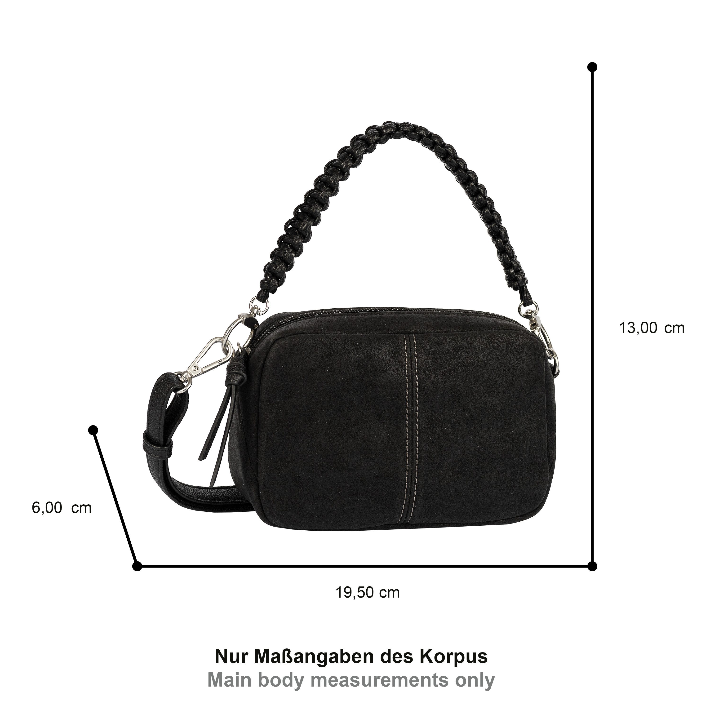 Gabor Handtasche Belene, aus weichem Nubukimtiat mit geflochtenen Henkel & markante Ziernähte
