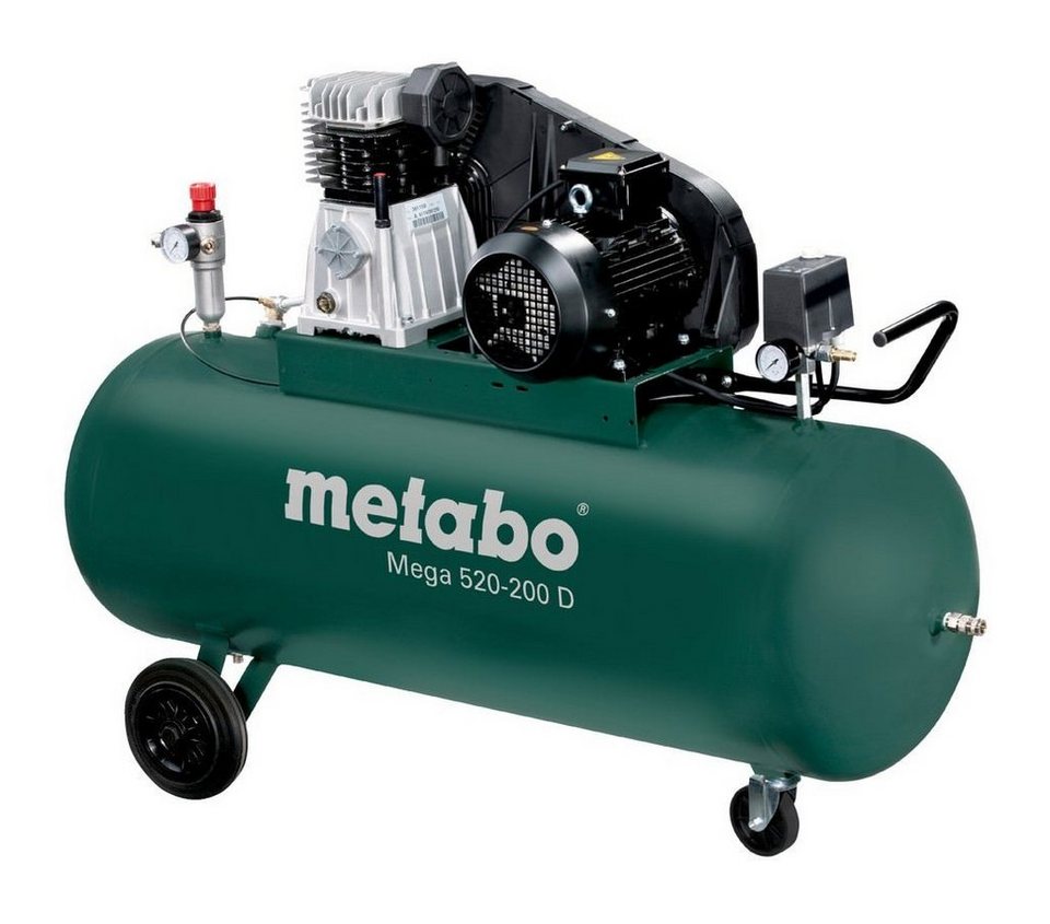 metabo Kompressor Mega 520-200 D, 3000 W, max. 10 bar, 200 l