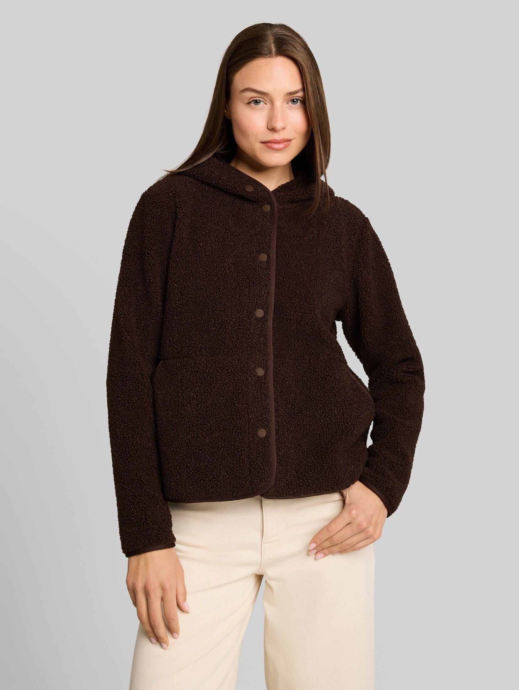 TOM TAILOR Sweatshirt Strick & Sweatshirts Teddy Sweatjacke mit Kapuze
