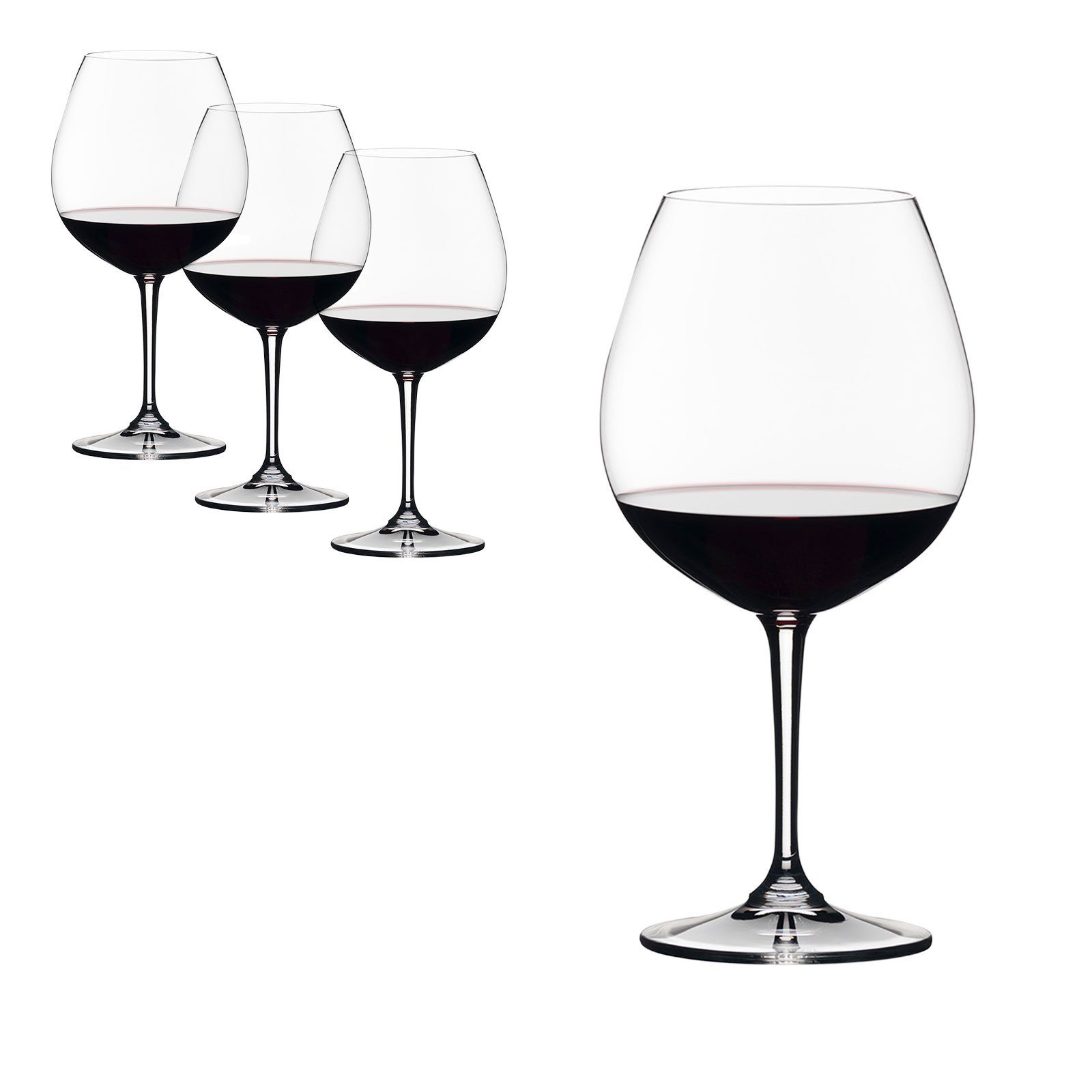 RIEDEL Glas Glas Vivant Pinot Noir Weinglas 4tlg., Kristallglas
