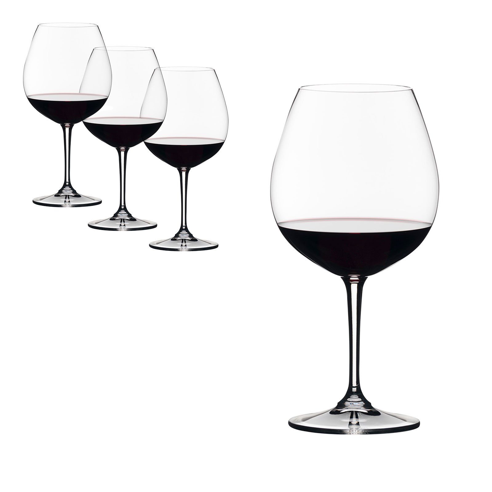 RIEDEL THE WINE GLASS COMPANY Glas Vivant Pinot Noir Weinglas 4tlg., Kristallglas