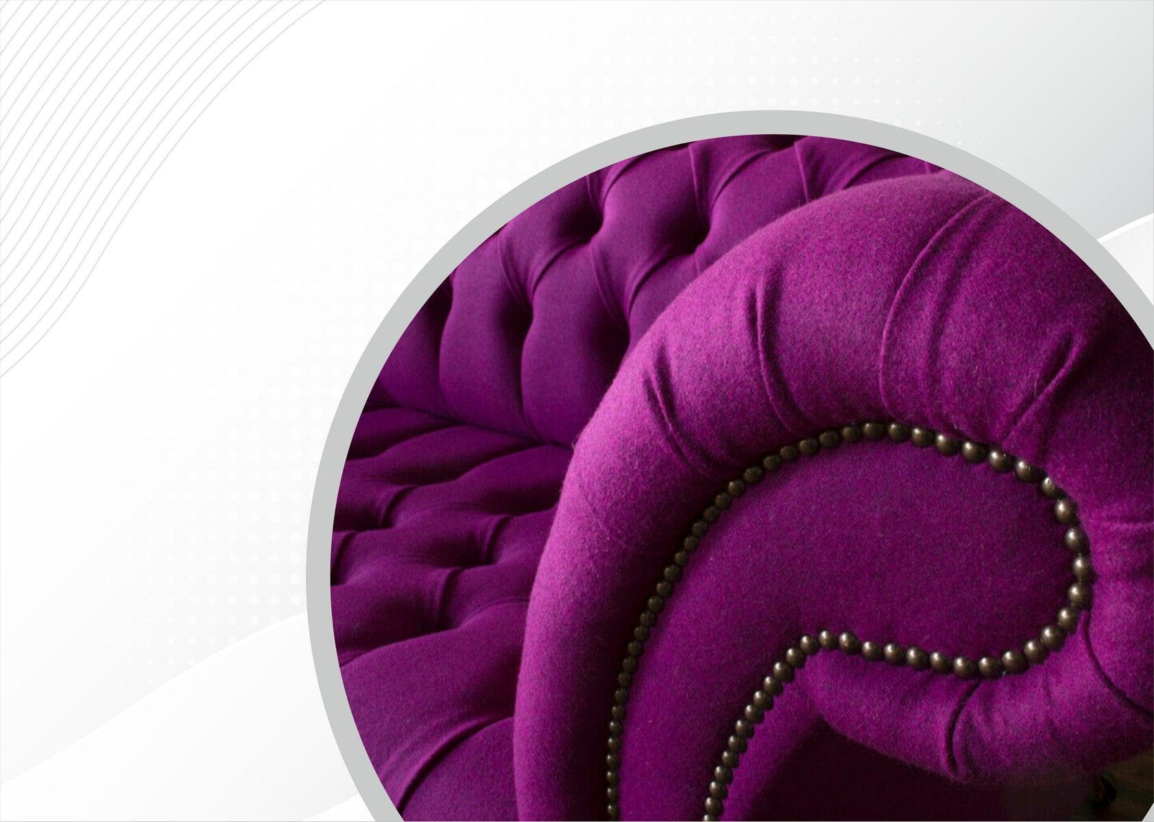 Design, Lila in luxus Couch Made Europe Chesterfield Dreisitzer Chesterfield-Sofa modernes JVmoebel