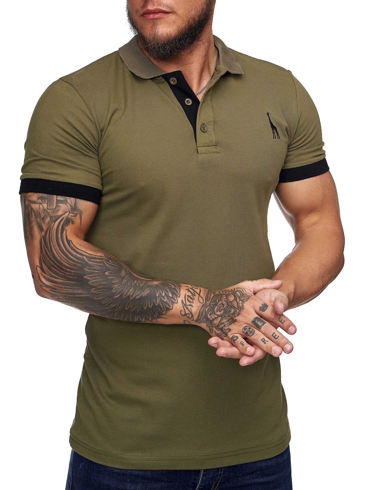 Herren Shirts Code47 T-Shirt Code47 Herren Poloshirt Polohemd Basic Kurzarm (1-tlg)