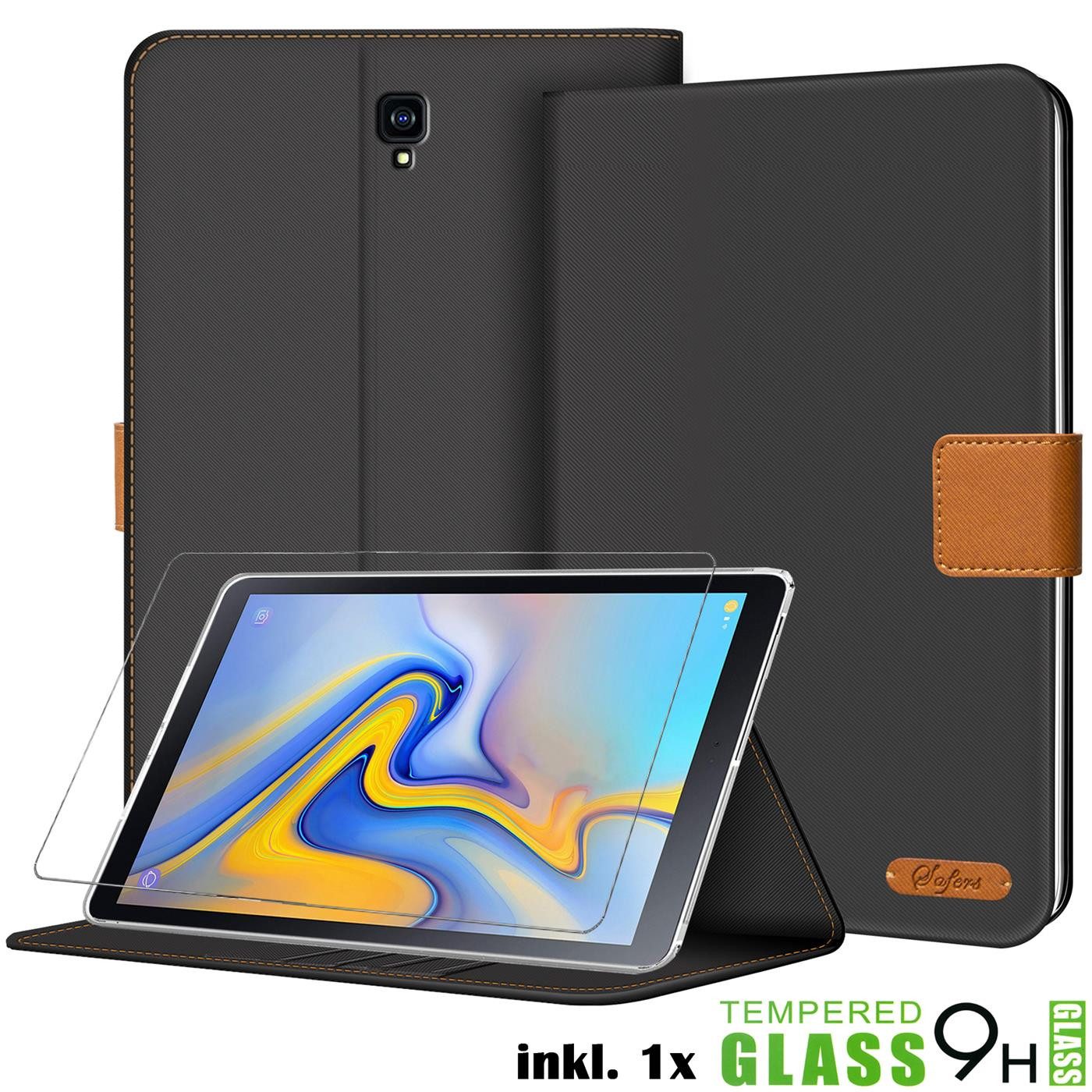 CoolGadget Tablet-Hülle Klapp Tasche für Samsung Galaxy Tab A 10.1 2016 25,6 cm (10,1 Zoll), inkl. Glas Schutzfolie Schutzhülle Cover Case Kartenfach aufstellbar