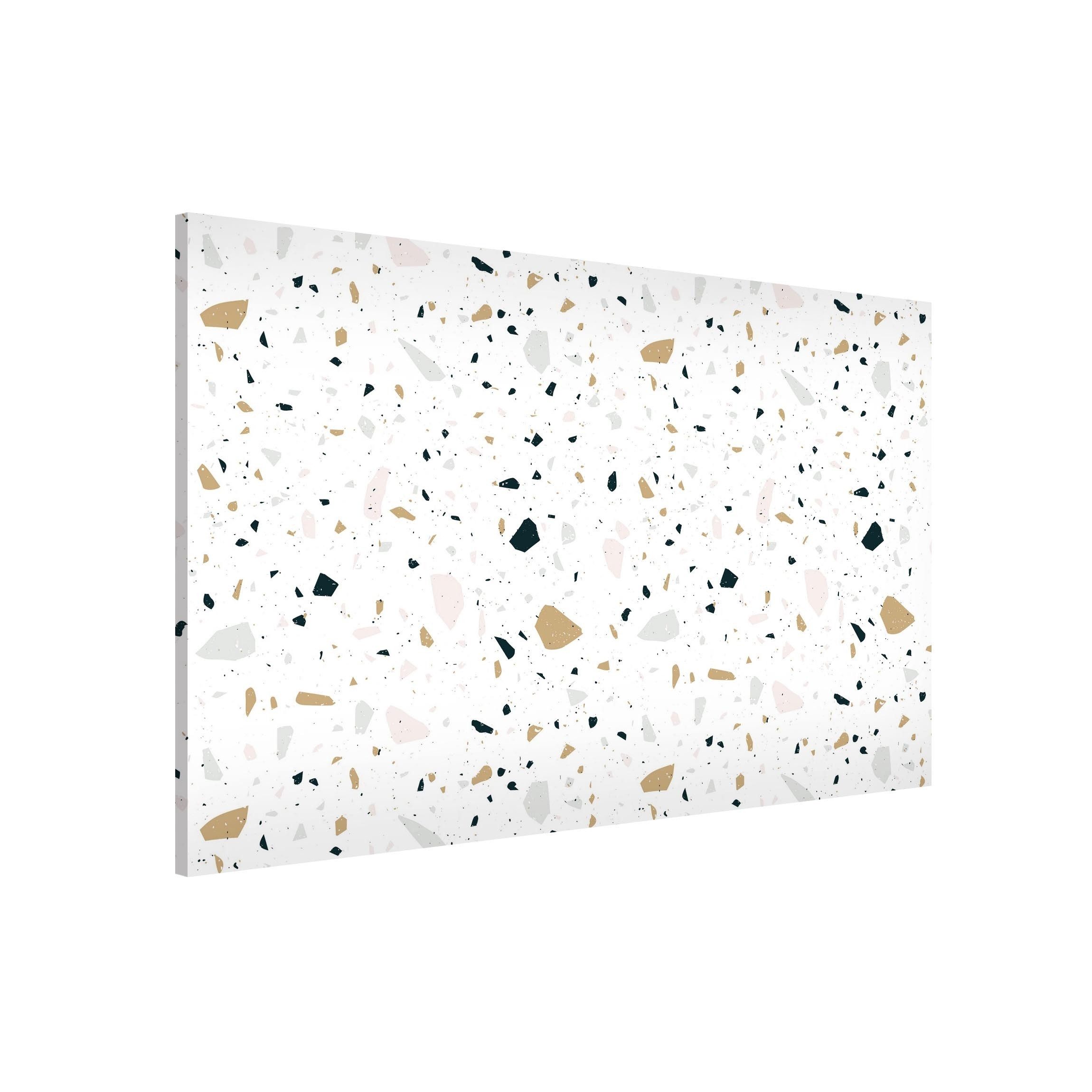 Bilderdepot24 Magnettafel Küche pastell Detailliertes Terrazzo Muster San Remo, (1-tlg., Magnetboard Pinnwand für die Wand - metallische Tafel für Magnete), Magnetwand groß mit Motiv Büro Memoboard magnetisch Querformat