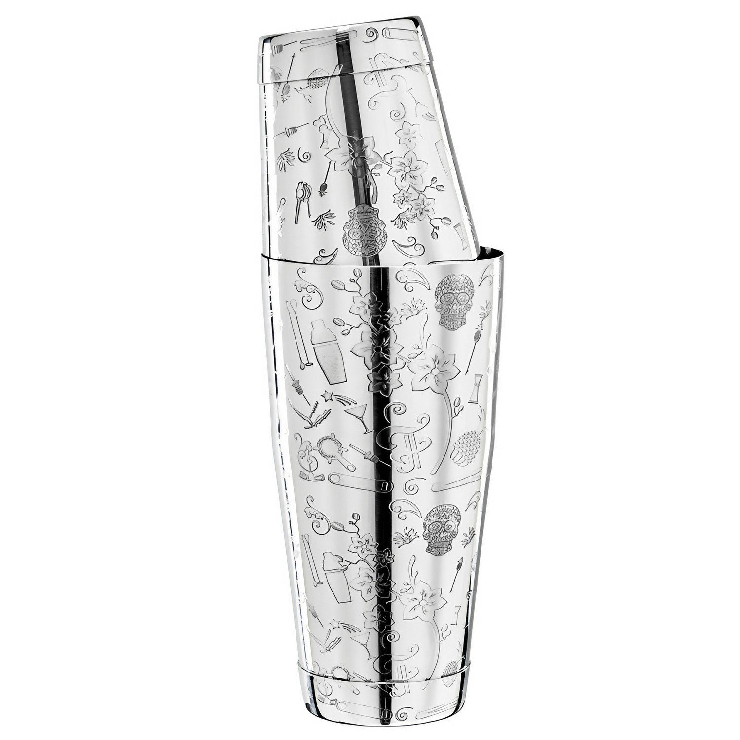 FUCHS Cocktail Shaker Cocktail shaker - Collabo TIN oN TIN Edelstahl - 28oz/18oz, mit Gravur - Limited Edition