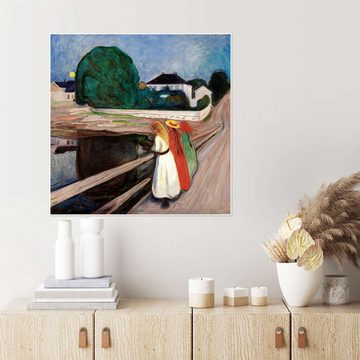 Posterlounge Poster Edvard Munch, Mädchen auf der Brücke, Malerei