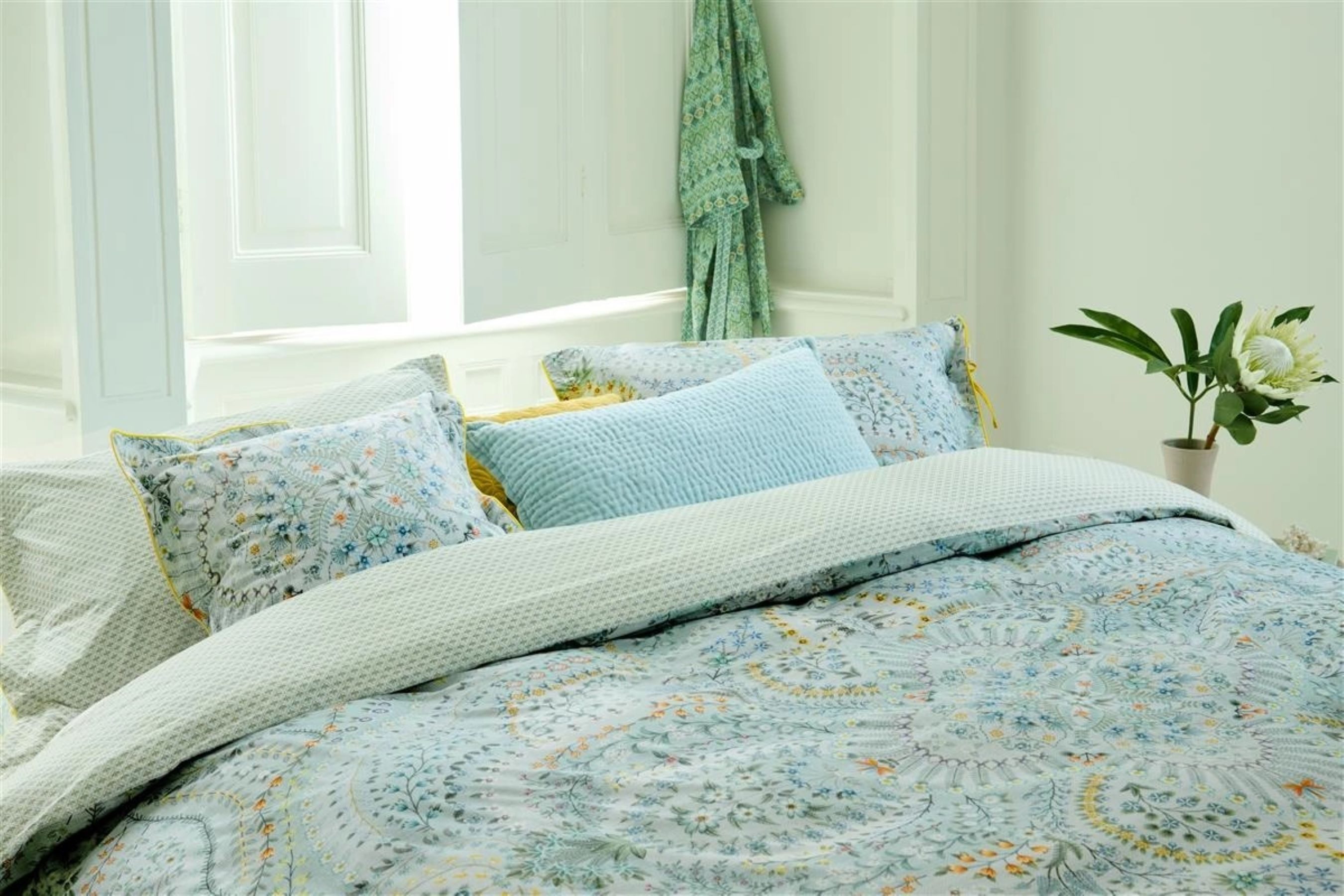 PiP Studio Bettwäsche PIP Studio Perkal Bettwäsche 135x200 Alfombra Light Blue Ornamente, Perkal, 2 teilig, fein gewebter 100% Baumwollperkal