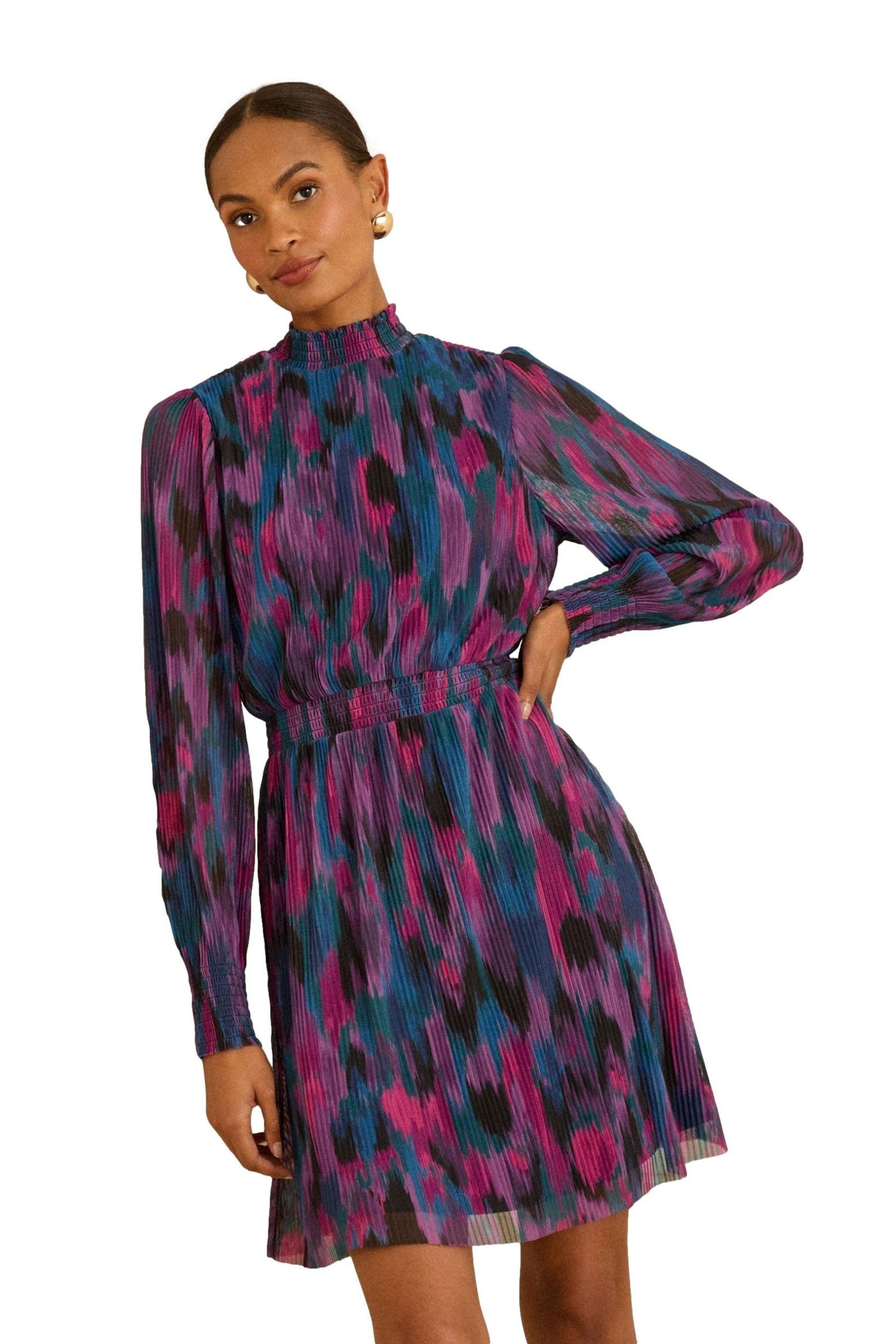 Minikleid Love & Roses Minikleid mit abstraktem Print