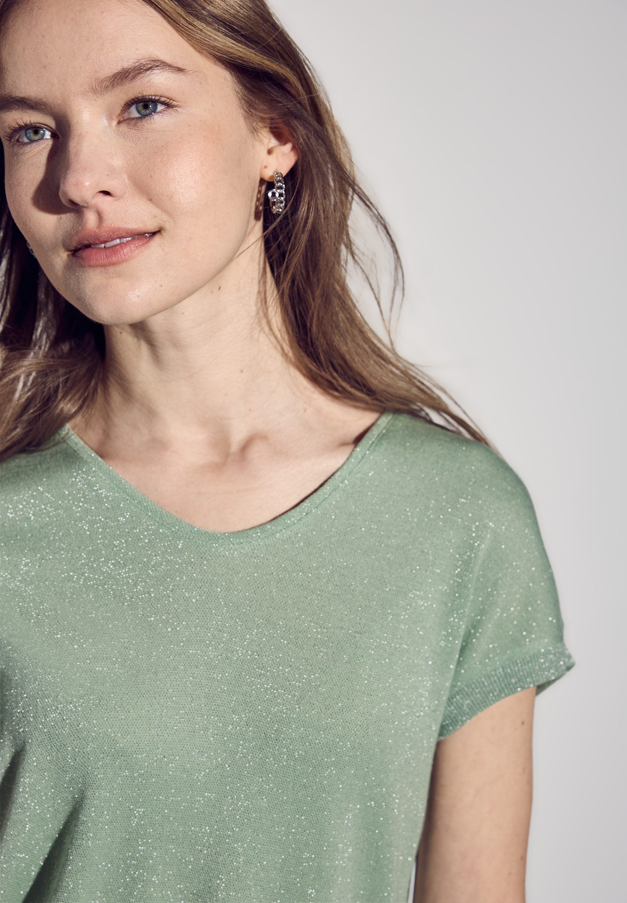 STREET ONE T-Shirt im Glitzer-Look