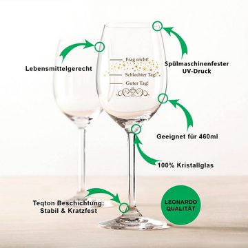 GRAVURZEILE Rotweinglas Leonardo Weinglas mit UV-Druck - Schlechter Tag, Guter Tag, Frag nicht, Glas, bedrucktes Geschenk für Partner, Freunde & Familie