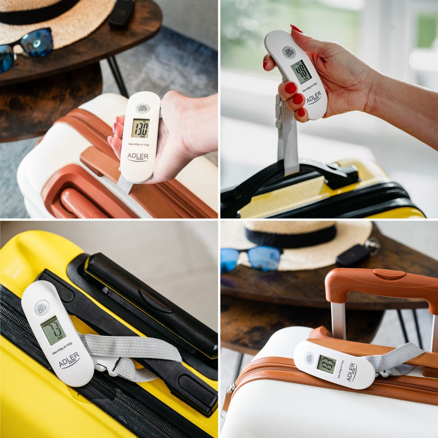Adler Kofferwaage Reisegepäckwaage 40 kg mit LCD-Display & Tara-Funktion, Tragkraft 40 kg, (1-tlg), bis 40 kg – Bild 5 von 5
