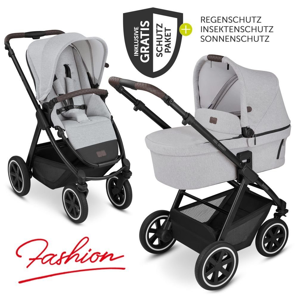 ABC Design Kombi-Kinderwagen »Samba - Fashion Edition - Mineral«, (7-tlg),  2in1 Kinderwagen Buggy Set inkl. Babywanne, Sportsitz, Regenschutz