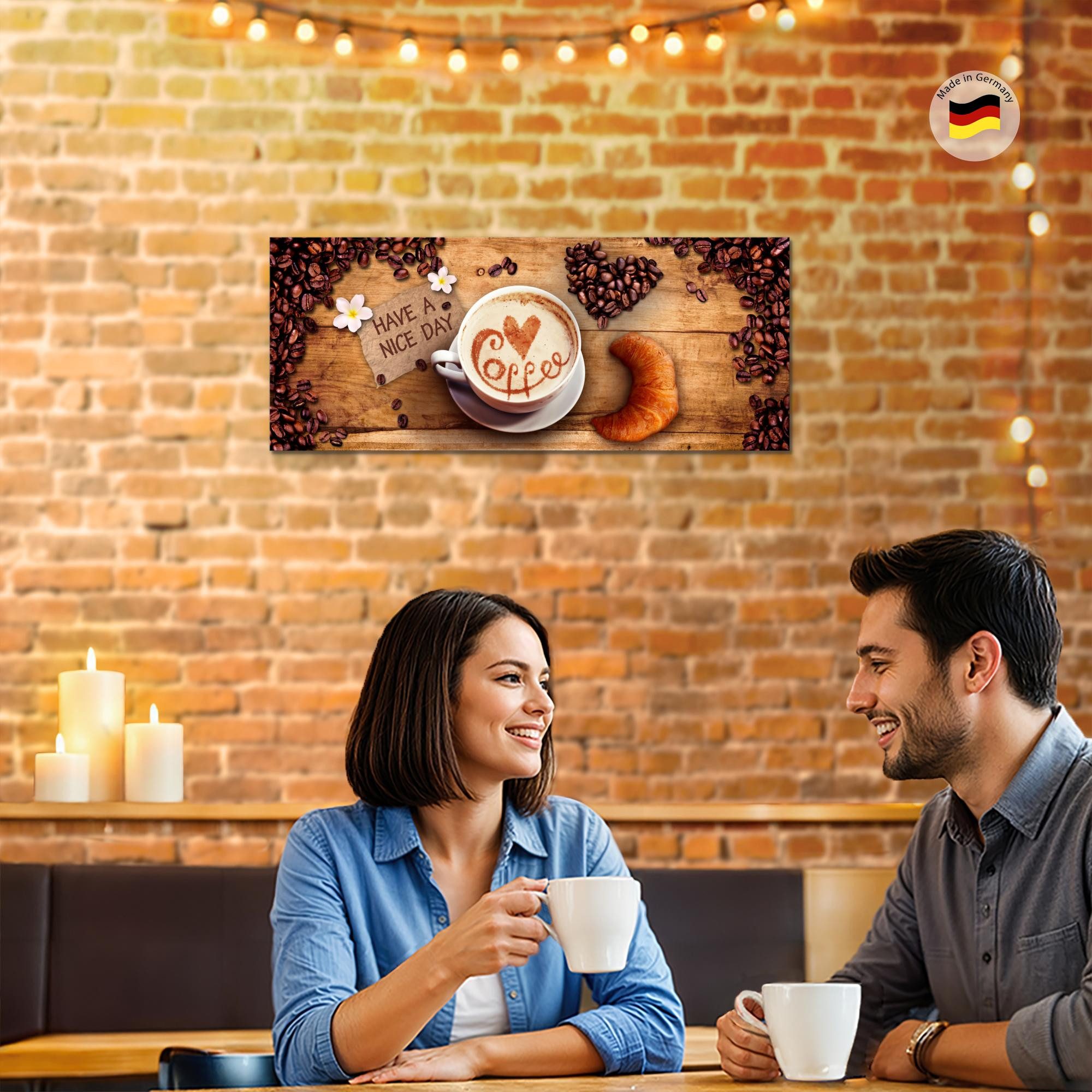 Runa Art Wandbild Küche Kaffee Bild auf Vlies Leinwand Coffee Esszimmer Küchenbilder, 100L x 40B cm – Bild 4 von 5