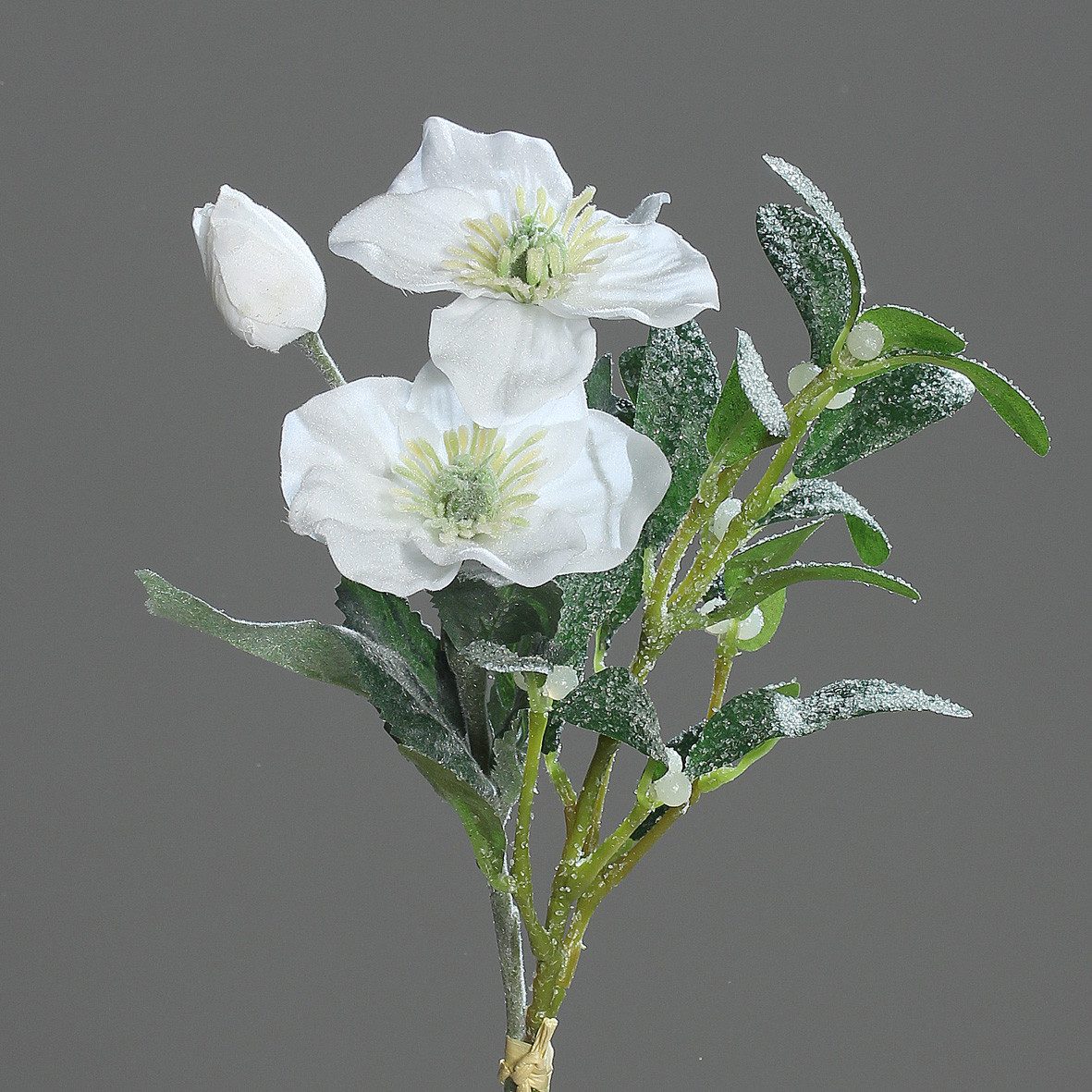 Kunstblume Christrosen- Mistelbund 34cm geeist DP künstliche Christrose Mis günstig online kaufen