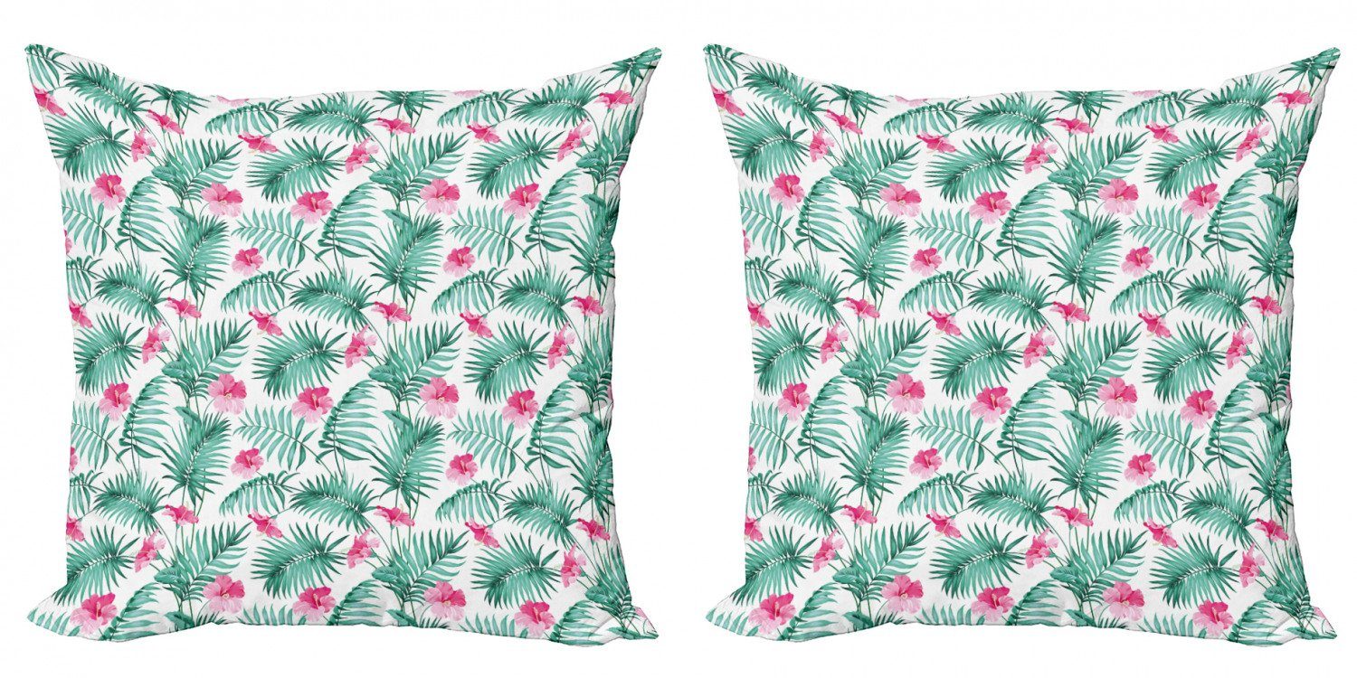 Kissenbezüge Modern Accent Doppelseitiger Digitaldruck, Abakuhaus (2 Stück), Aquarell Tropic Ferns Blumen