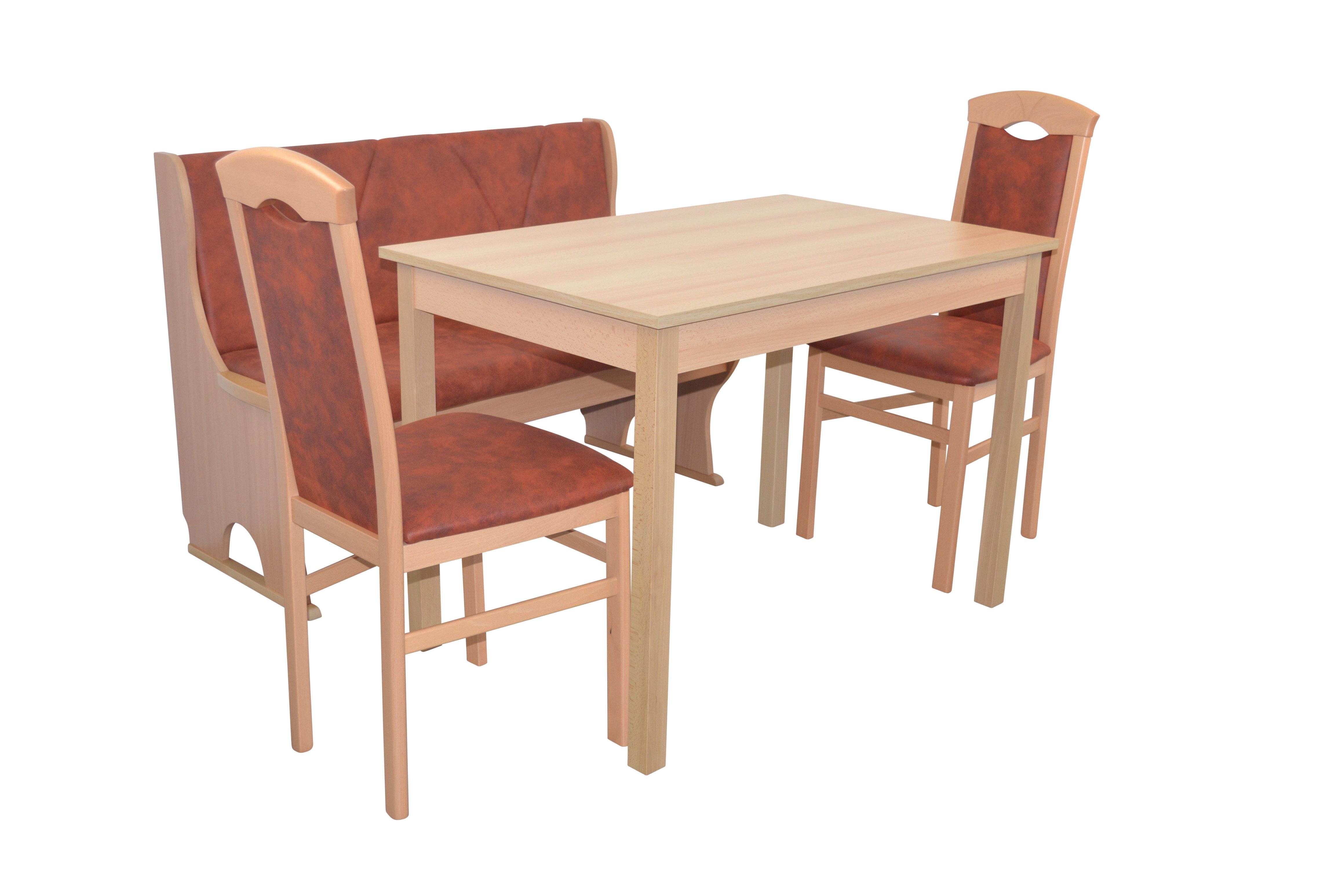 moebel-direkt-online Sitzgruppe Essgruppe 4tlg. bestehend aus Sitzbank, Stühlen und Tisch, (Spar-Set, 4tlg. Set), bestehend aus 2 Stühlen, 1 Sitzbank, 1 Esstisch