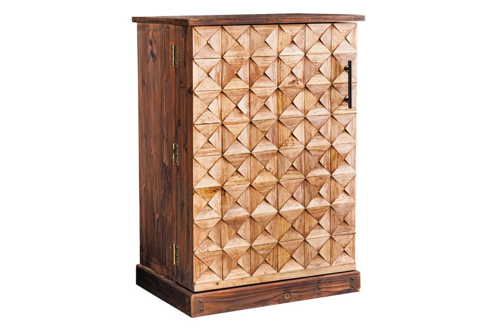 riess-ambiente Barschrank BODEGA 90cm natur - Pinienholz, Glashalter, Schubladen, handgefertigt (Einzelartikel, 1-St) Design Weinregal - ideal zur Unterbringung von Flaschen und Vorräten