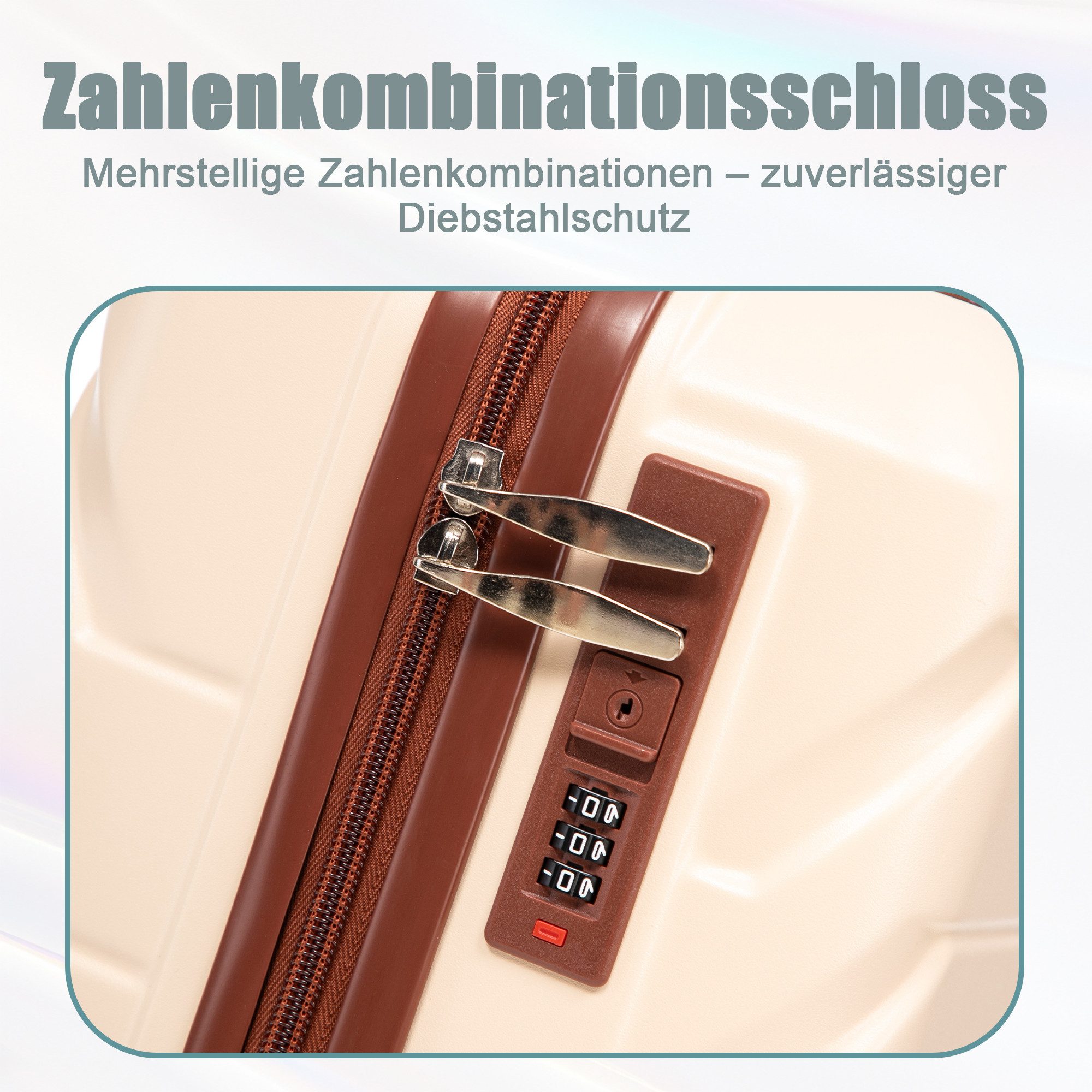 LVHOM Trolleyset 2/4 Set., ABS Hartschalen 14"/19"/24"/28", leise Rädern für jede Tour, (Handgepäck, Kosmetiktasche, Kratzfest und wasserdich für einfache Reinigung. 360° Spinner-Räder mit Doppelreihenschutz und hoher Belastbarkeit. Teleskopgriff 3-stufig verstellbar. Innere Organisation mit Netzen, Gurten und Trennfächern., 2 tlg., Kosmetikorganizer mit Tragegriff, Sicherungsschlinge), Geschäftstrip, Familienurlaub, längere Erkundungen, Flughafentransfers