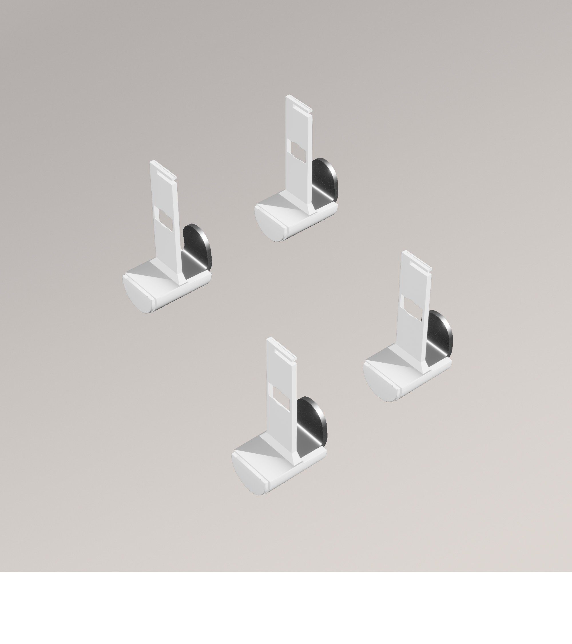 Sichtschutzbefestigung SET - Klemmträger Clip, LYSEL®, (1-tlg), HxB 52x20mm weiß