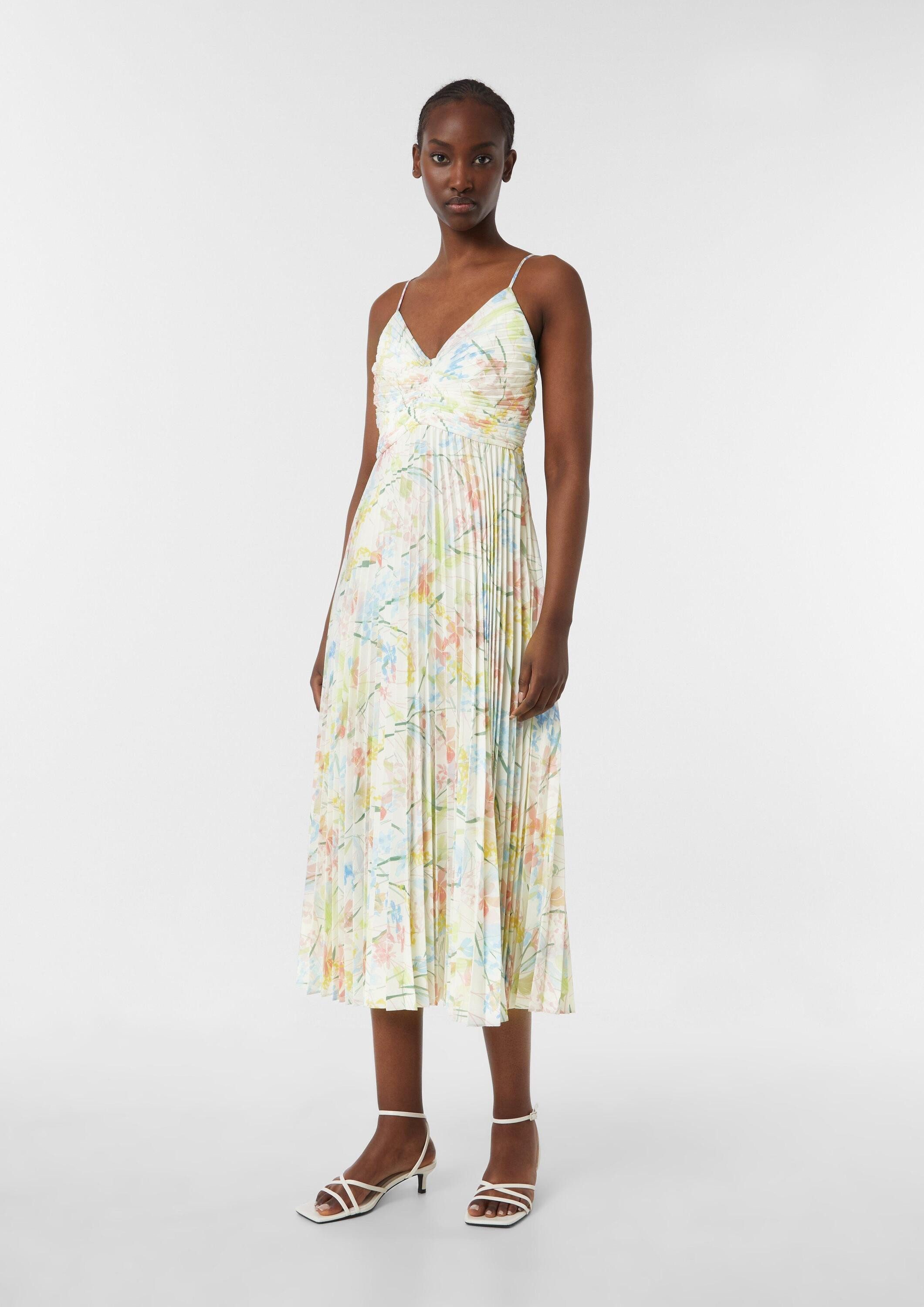 comma Midikleid Kleid Florales Midikleid mit Rückenausschnitt günstig online kaufen