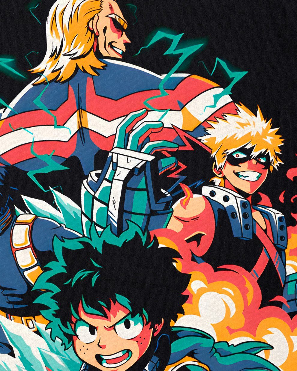 style3 Print-Shirt Herren T-Shirt Team Hero my academia manga anime cosplay hero