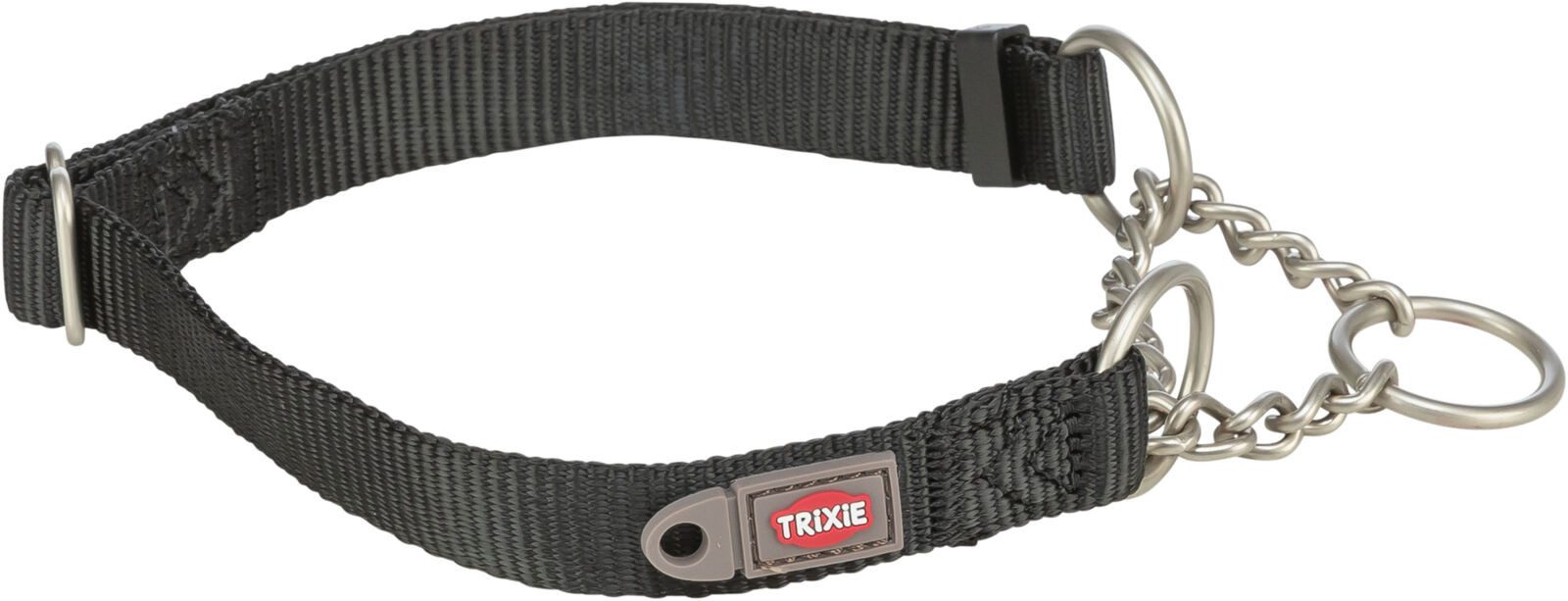 TRIXIE Hunde-Halsband Premium Zug-Stopp-Halsband - schwarz - 45–70 cm/25 mm, Gurtband, Metall