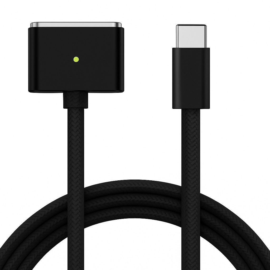 Alpha Electronics MagSafe 3 USB-C Schnellladekabel für Macbook Pro/Air magnetisches Ladekabel, USB-C, USB-C (200 cm), Schnellladend, 140W, magnetisch, zweifarbige LED-Anzeige