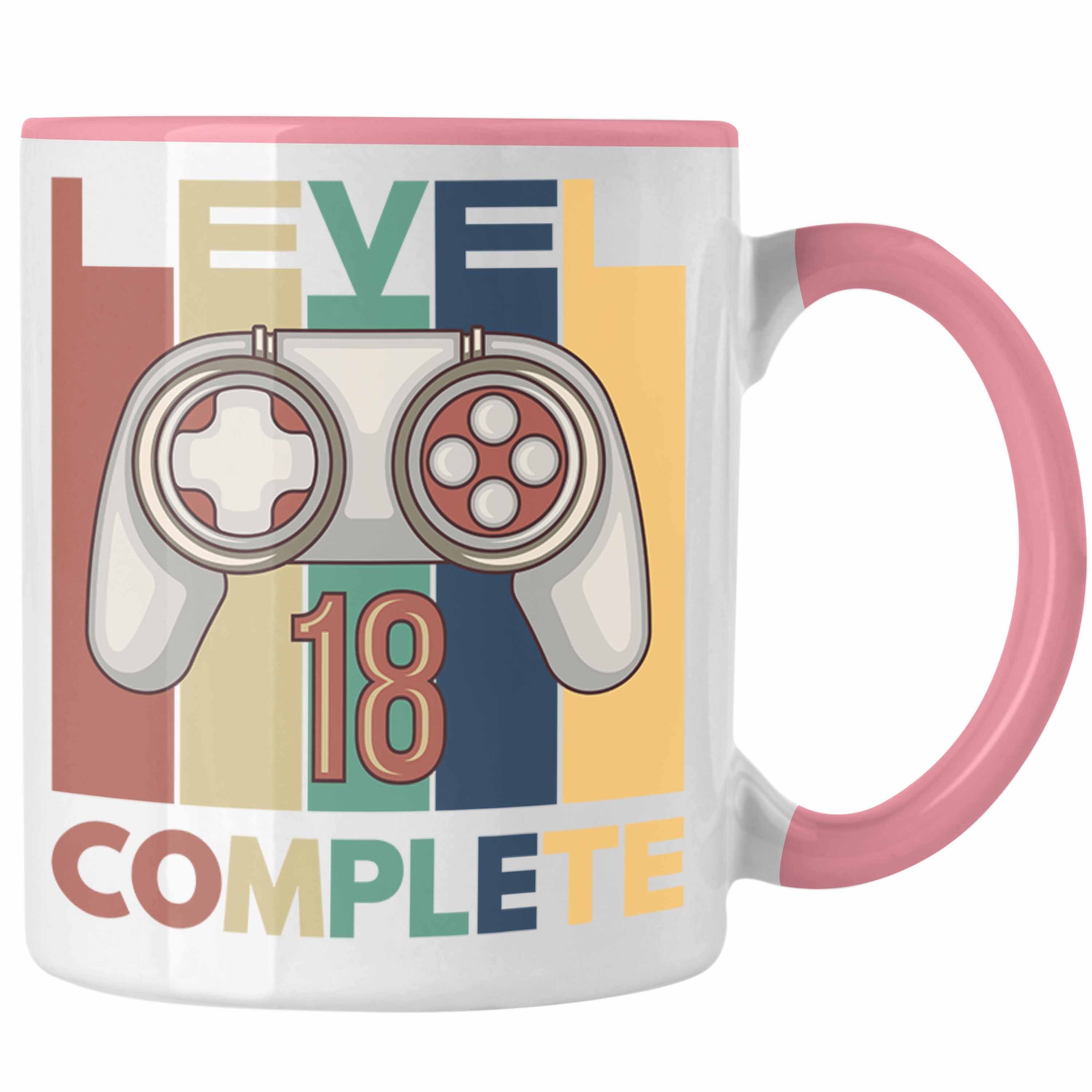 Trendation Tasse TRENDATION 18. Geburtstag Tasse Jungen Jungs Geschenk 18er Geschenkidee 18 Sohn Gamer Rosa