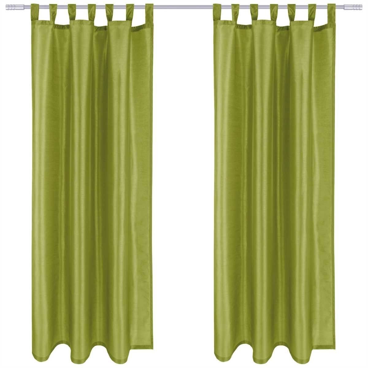 Vorhang, Arsvita, Schlaufen (2 St), blickdicht, Microfaser, Blickdichter Dekoschal mit Schlaufen (Schlaufenschal), Fertiggardine Alessia in vielen Größen und Farben Grün