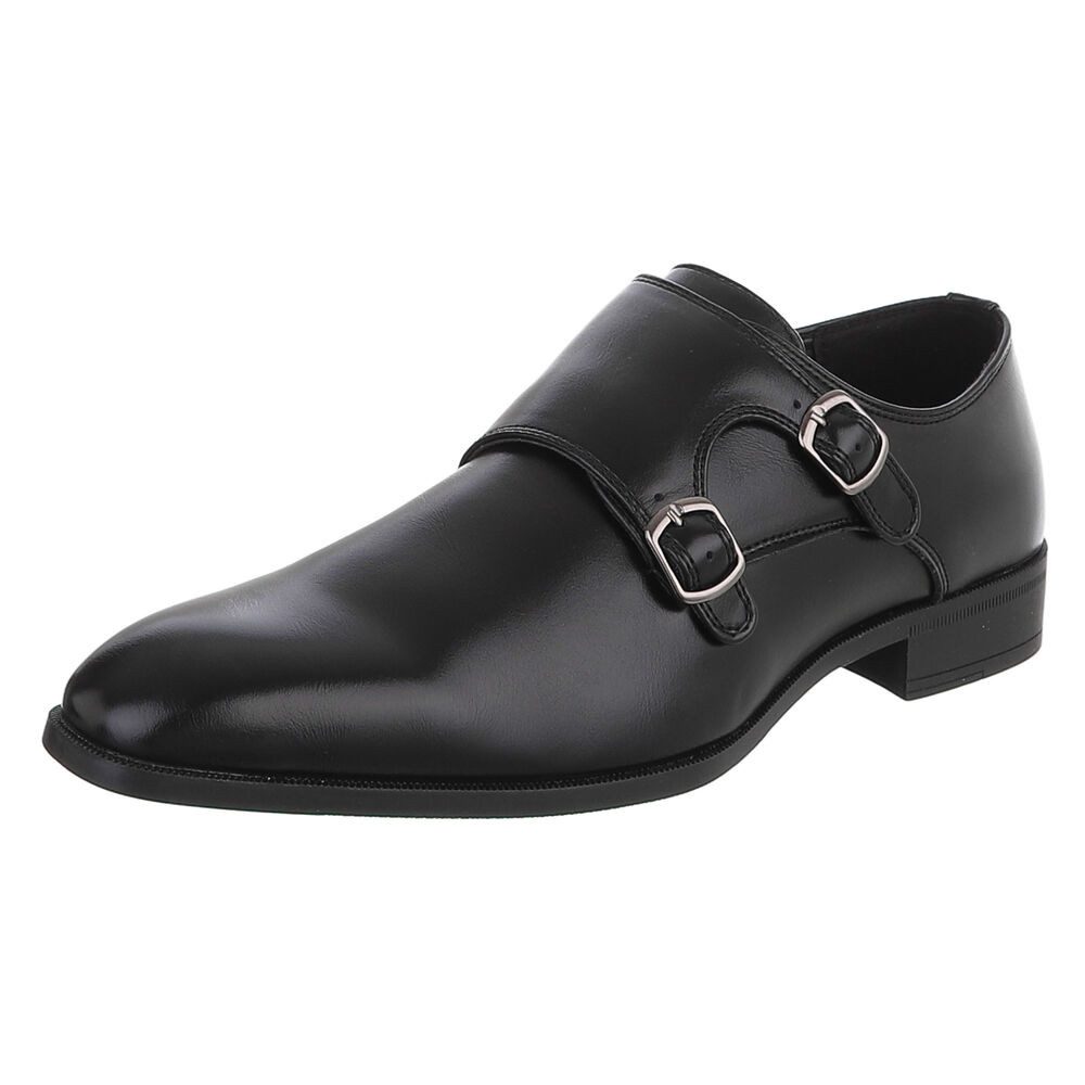 Coolwalk Herren Double Monk Schuh elegant Business Casual Schnürschuh (91917851) Blockabsatz Business-Schuhe in Schwarz